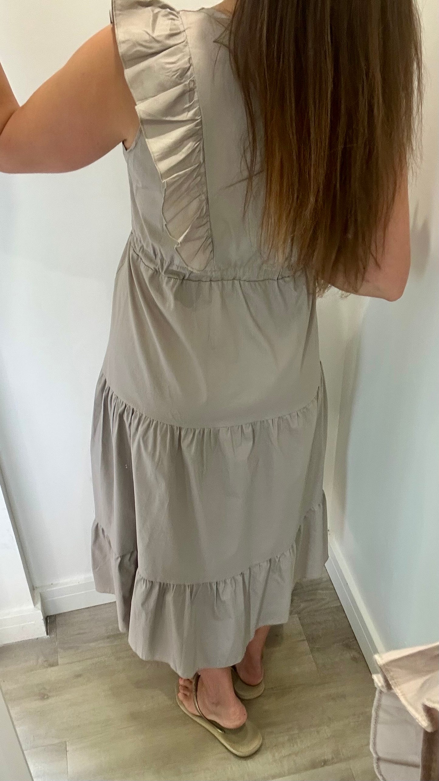 MOCHA JET TIERED COTTON MAXI DRESS