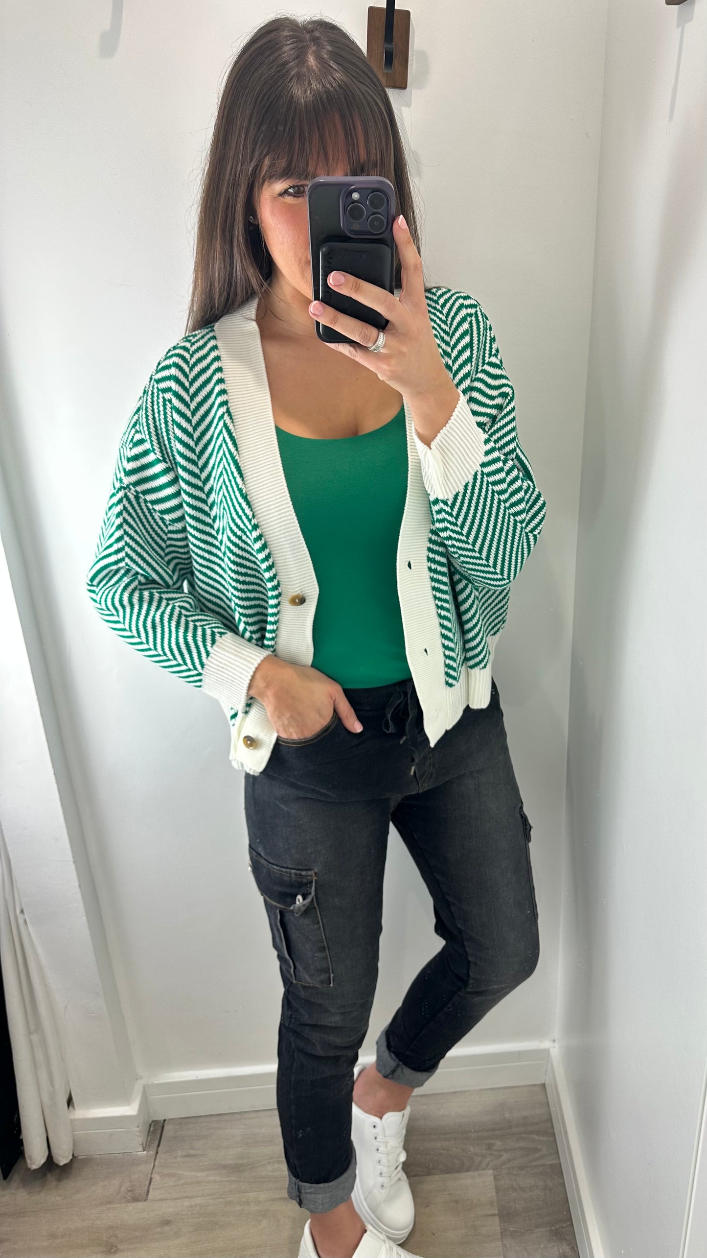 GREEN CAMI VEST TOP