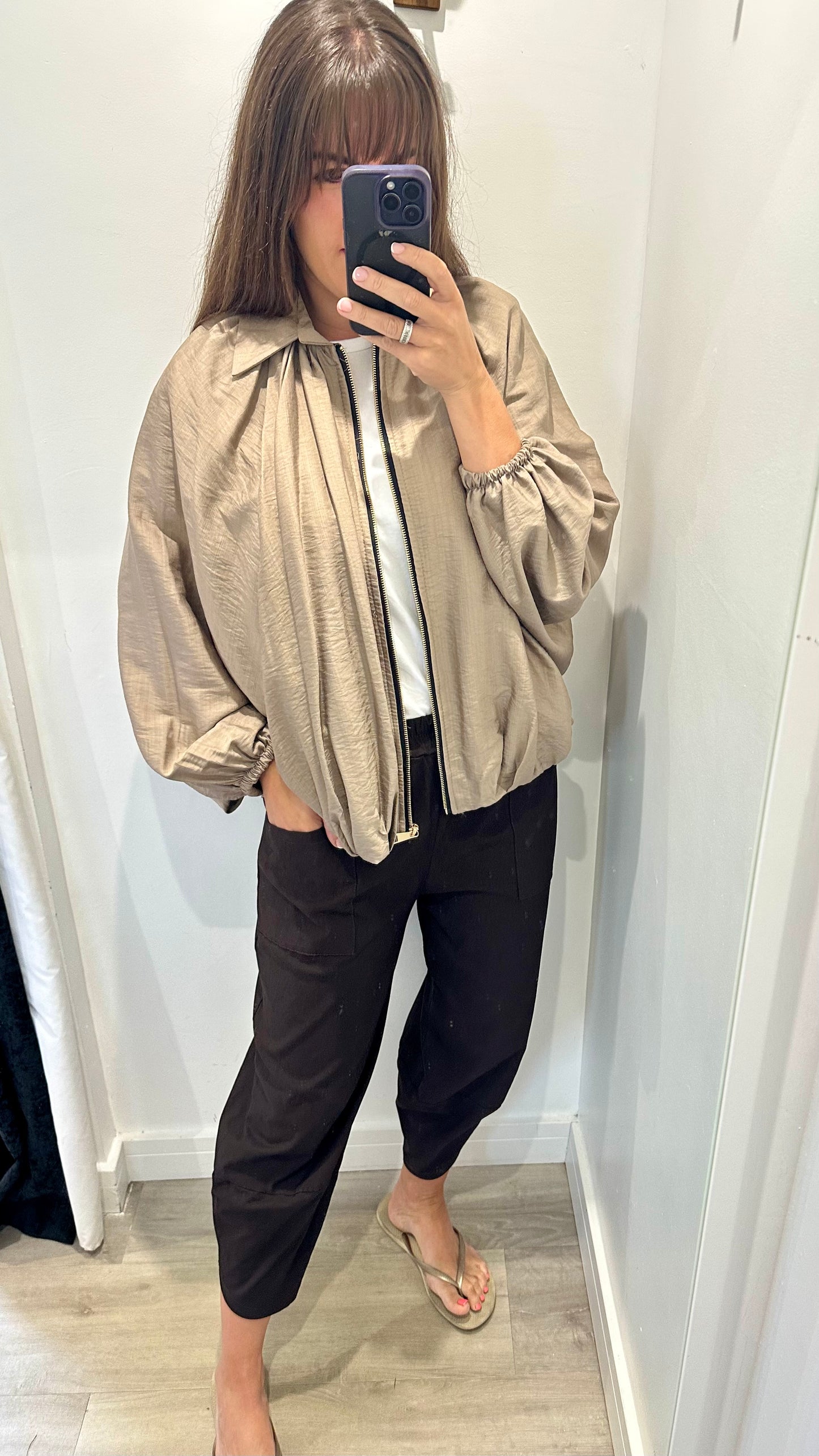 MOCHA BALLOON SLEEVE JACKET