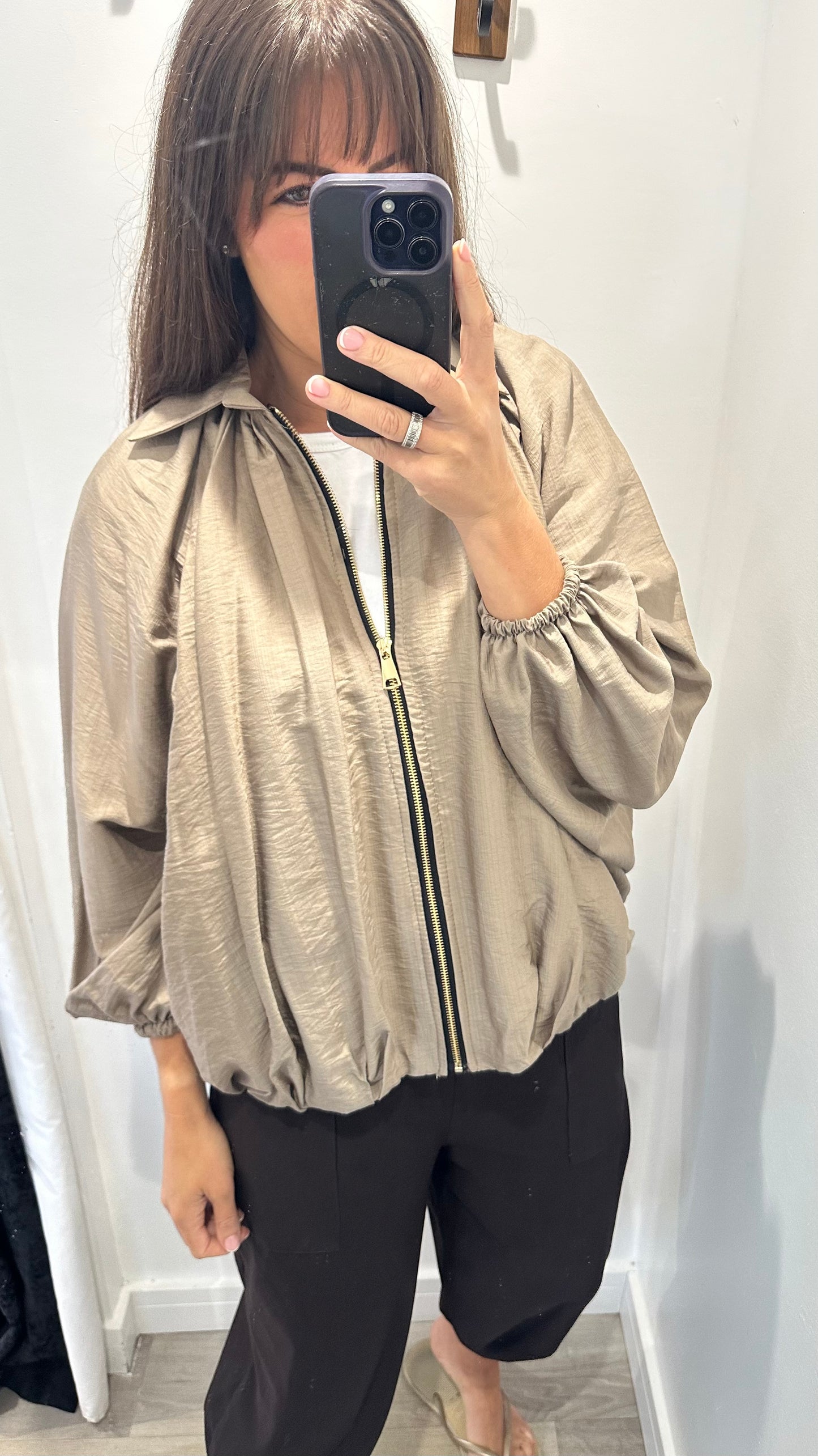 MOCHA BALLOON SLEEVE JACKET