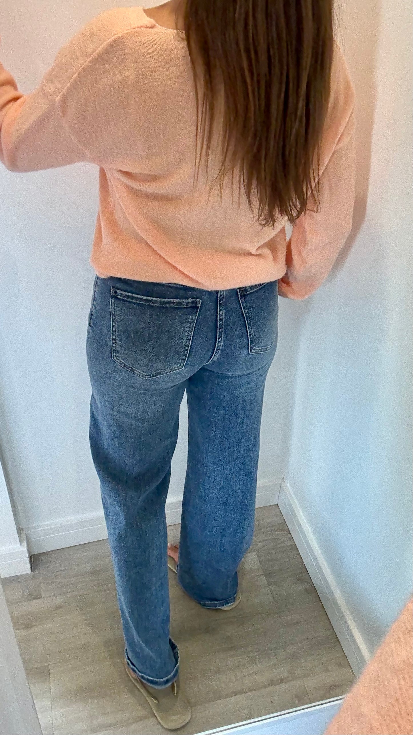 PEACH LIGHT KNIT BUTTON CARDIGAN
