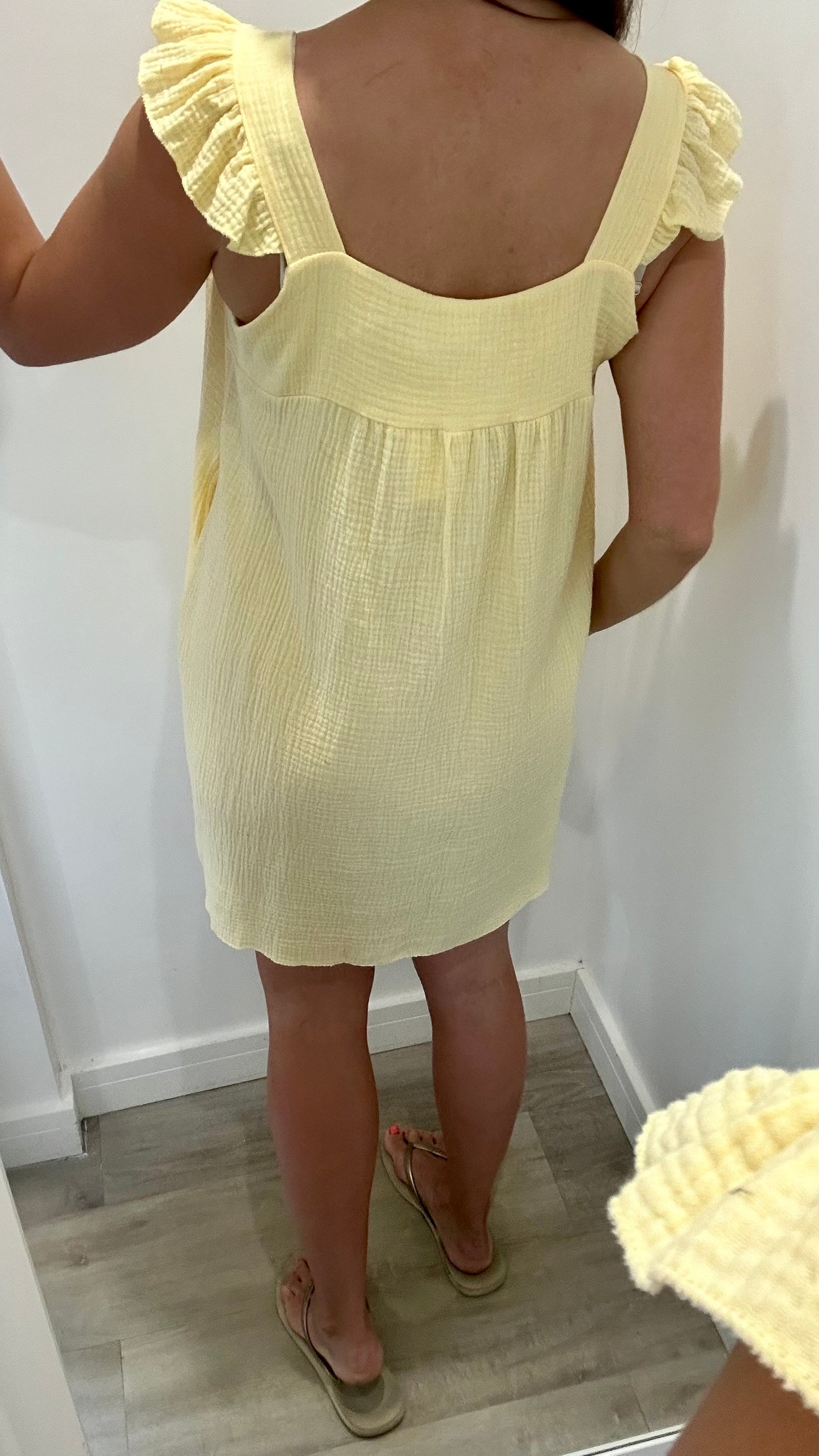 LEMON BABYDOLL MINI DRESS