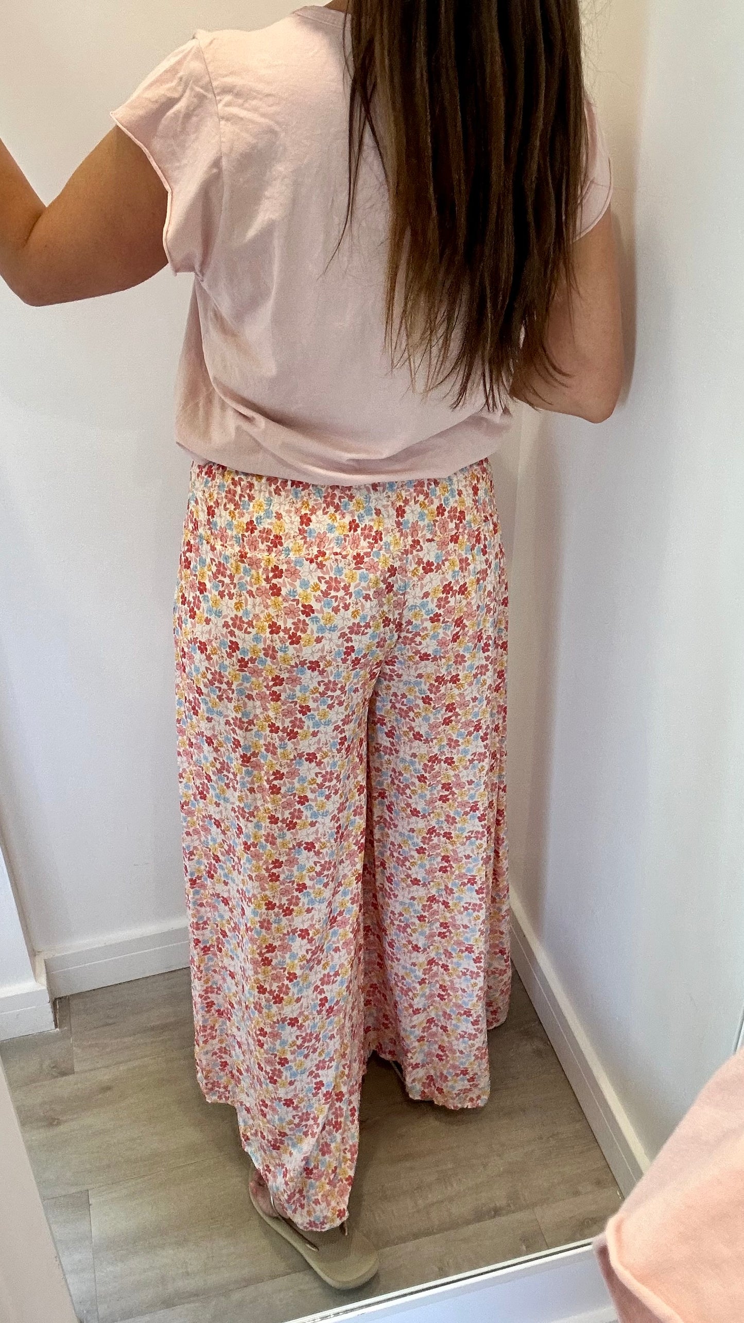 PINK AND CORAL PALAZZO TROUSERS