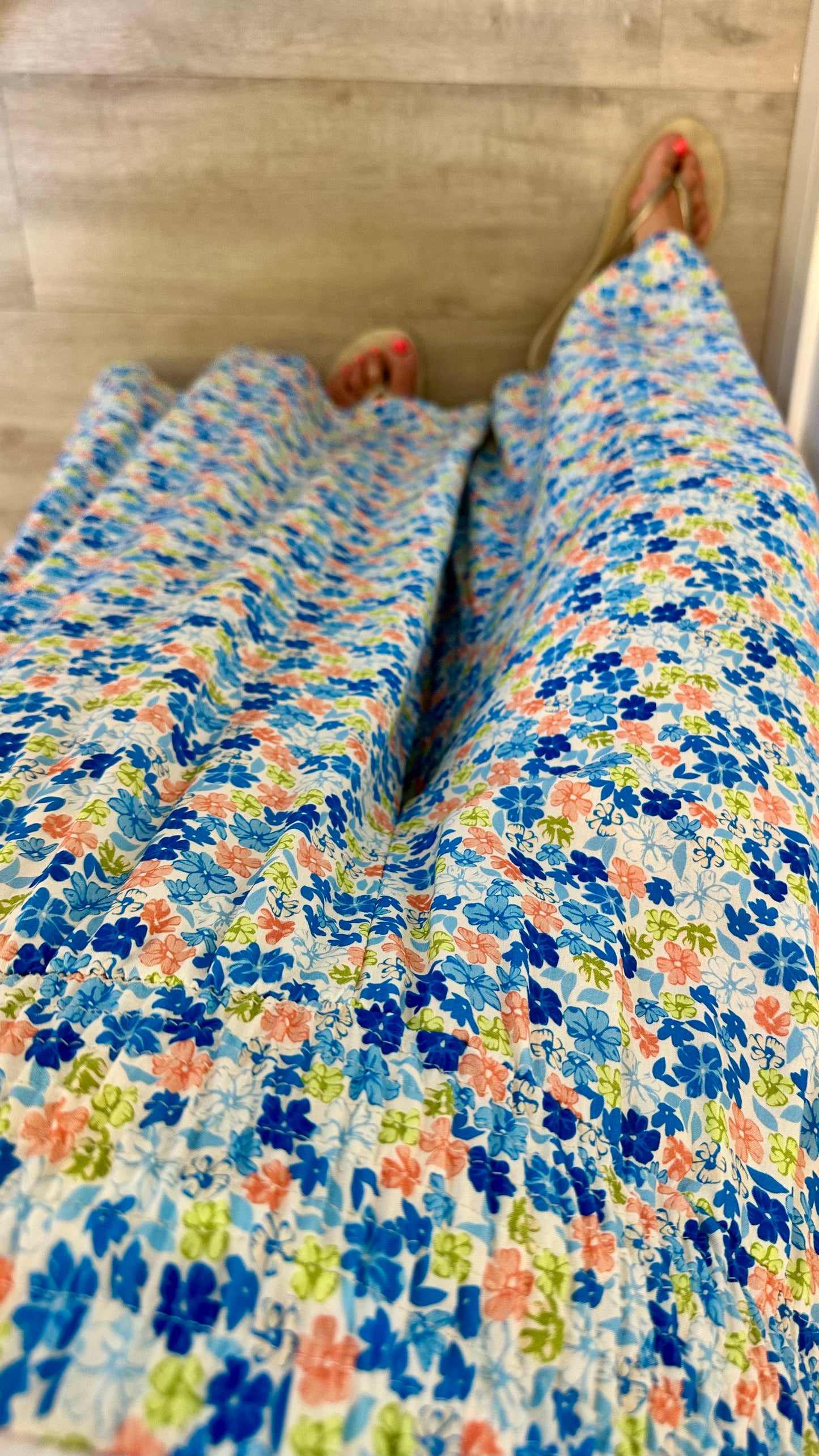 BLUE FLORAL PALAZZO TROUSERS