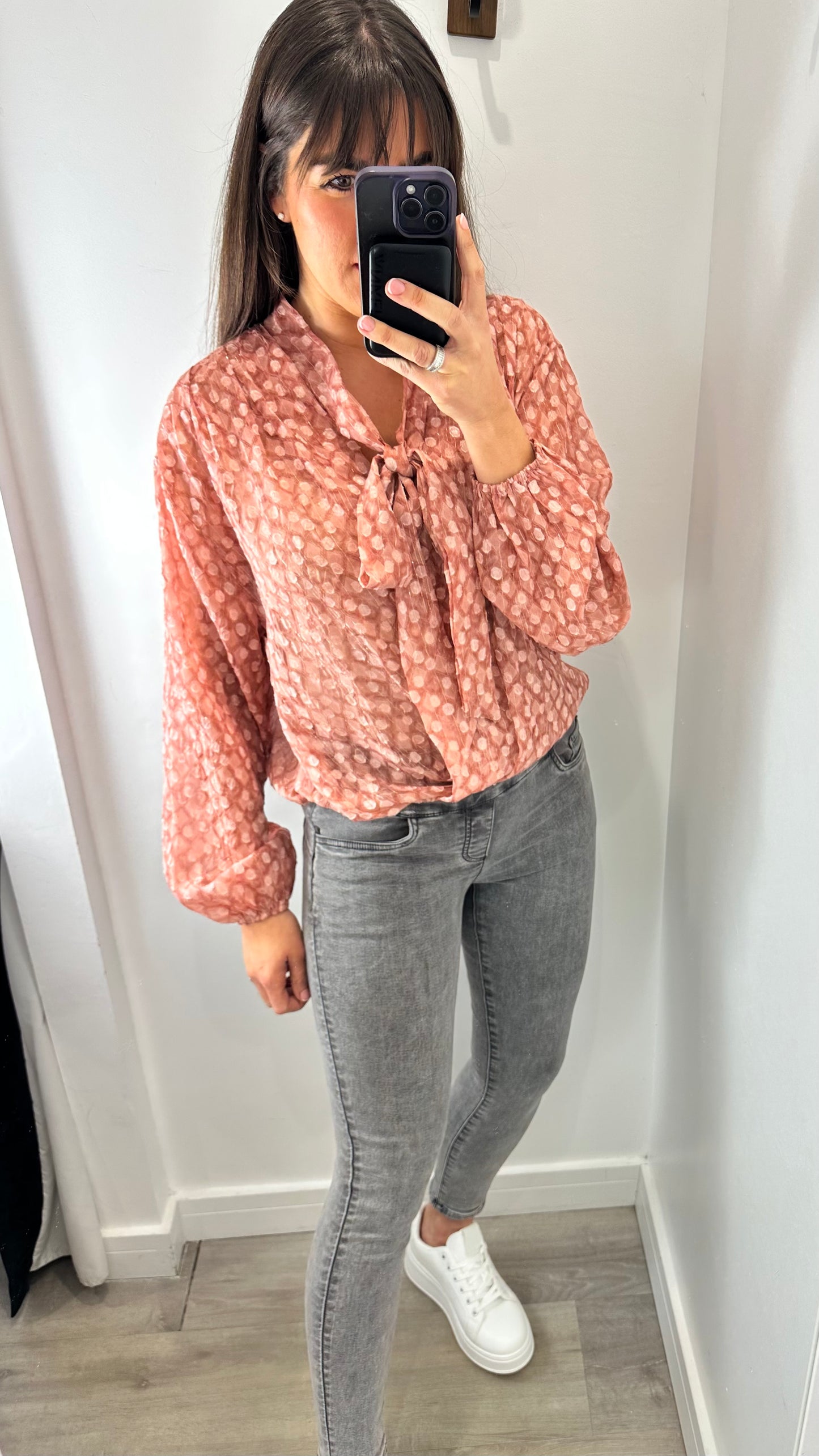 ROSE PINK METALLIC THREAD BLOUSE