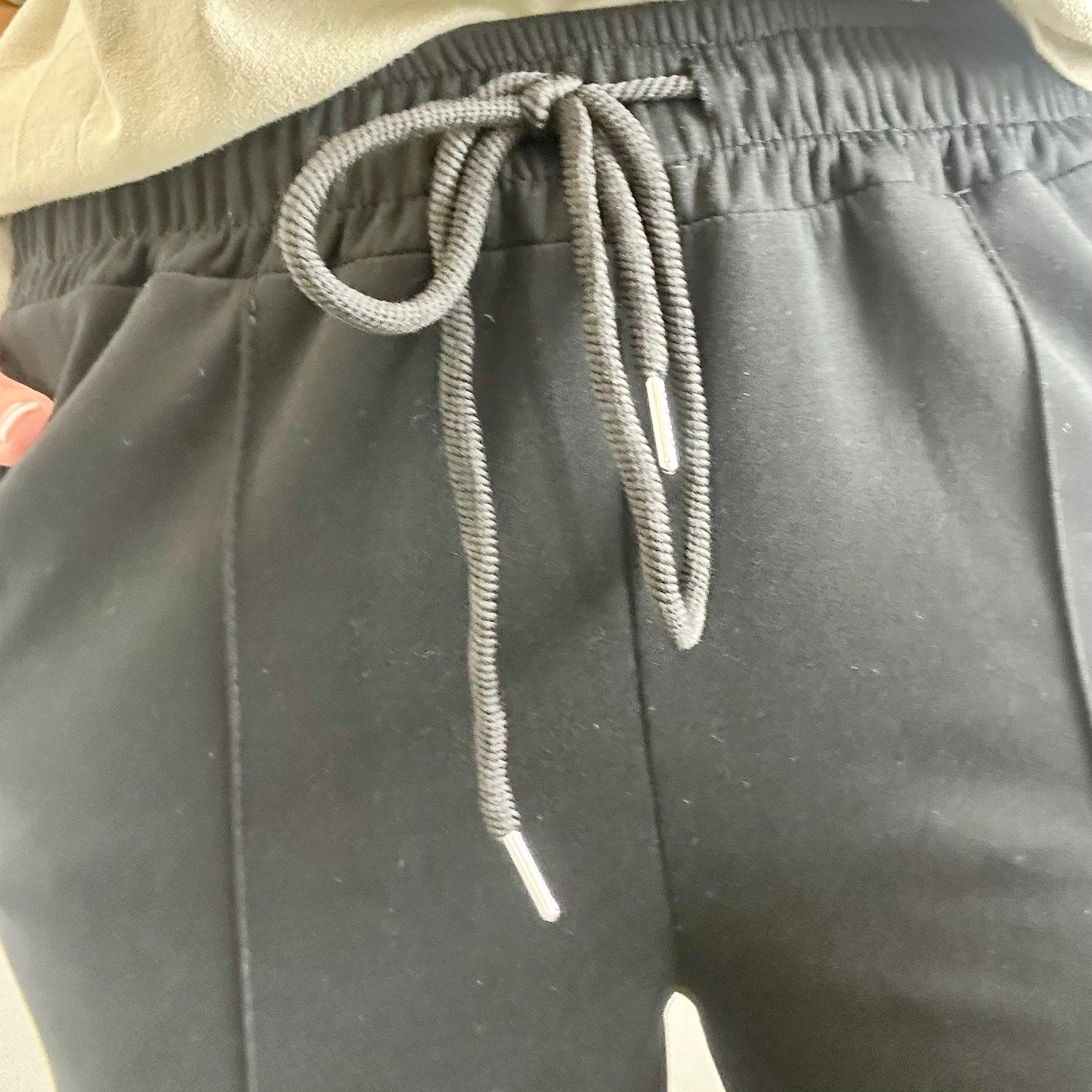 BLACK STRAIGHT LEG TROUSERS
