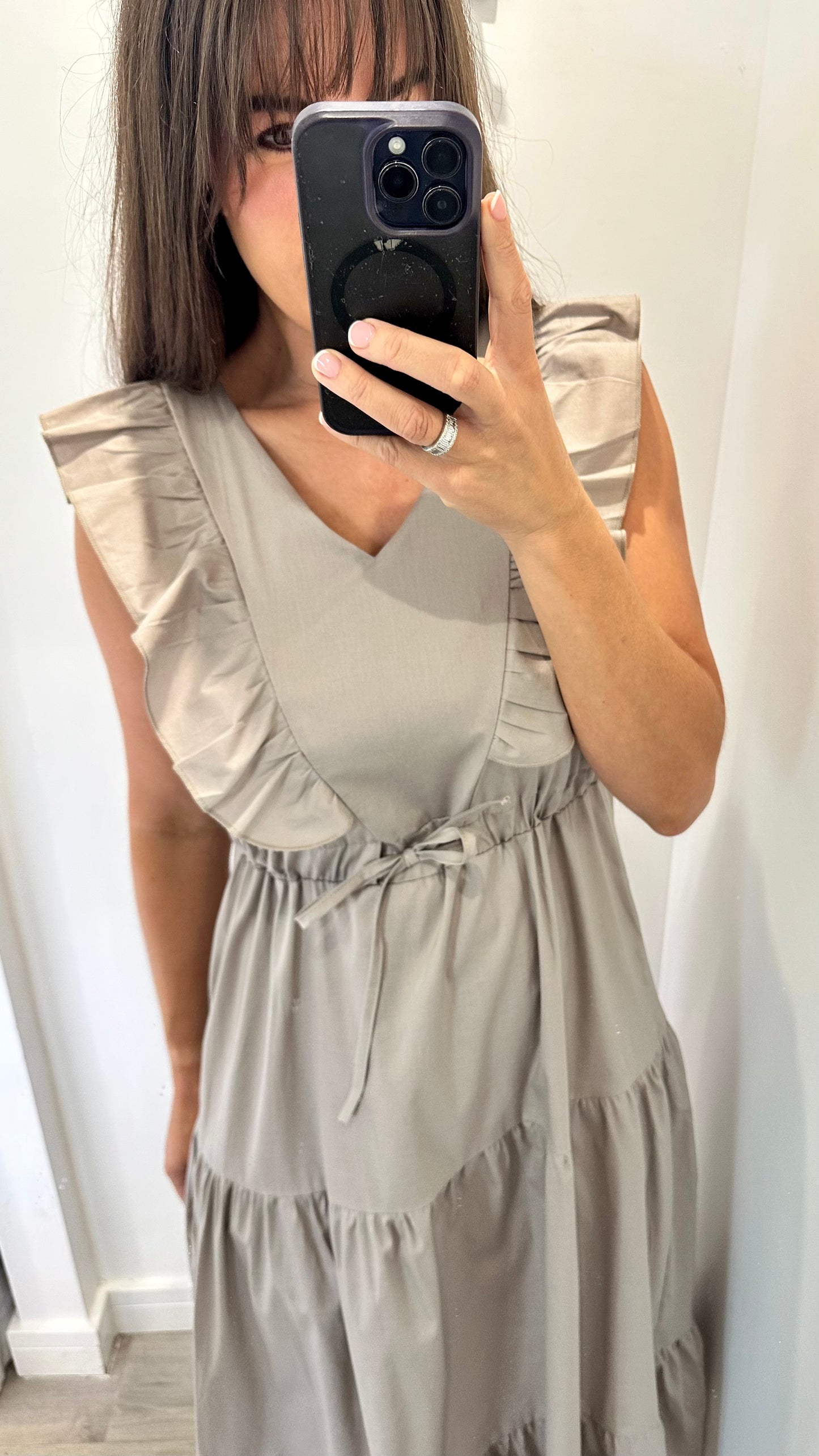 MOCHA JET TIERED COTTON MAXI DRESS