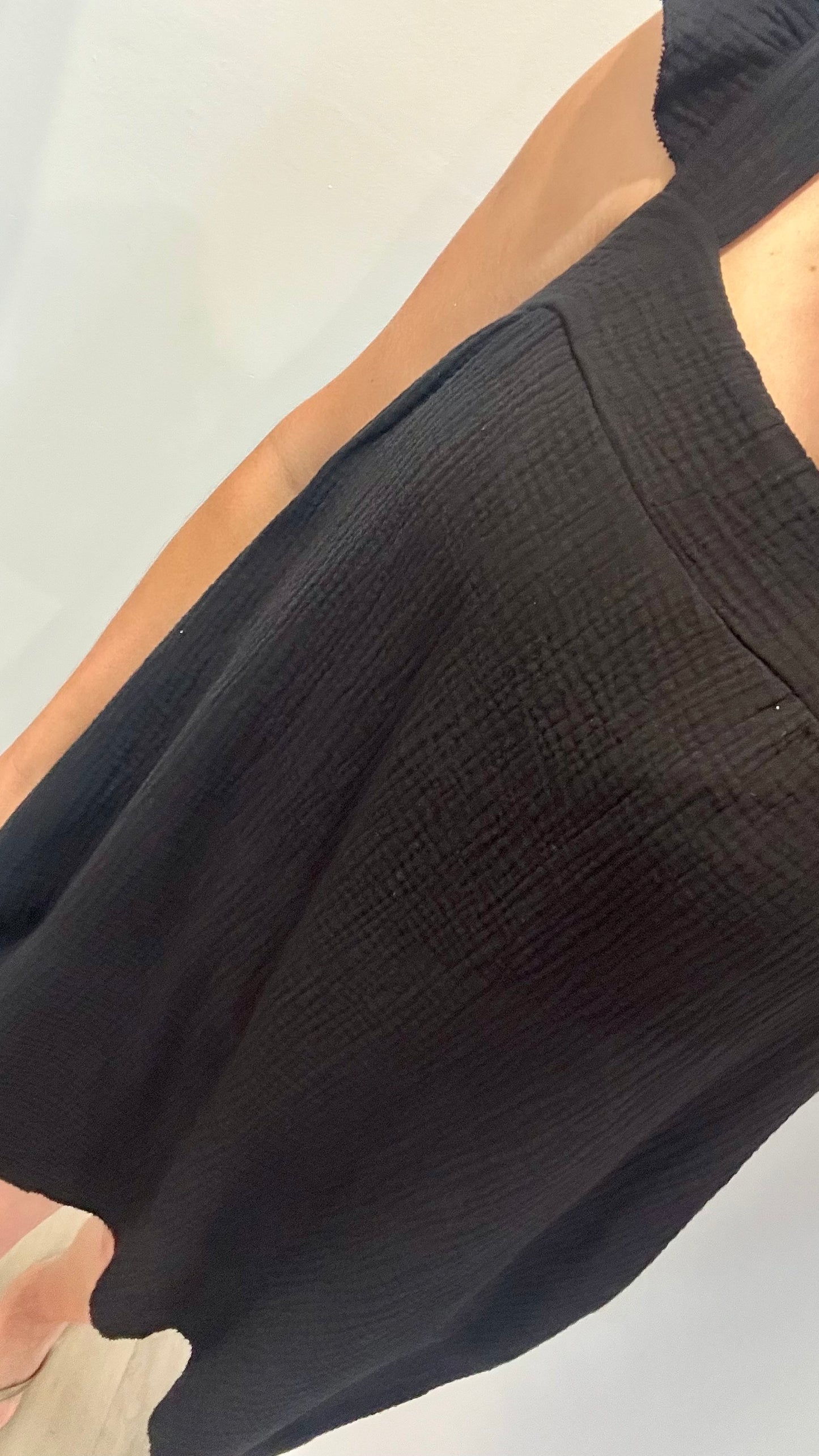 BLACK BABYDOLL MINI DRESS