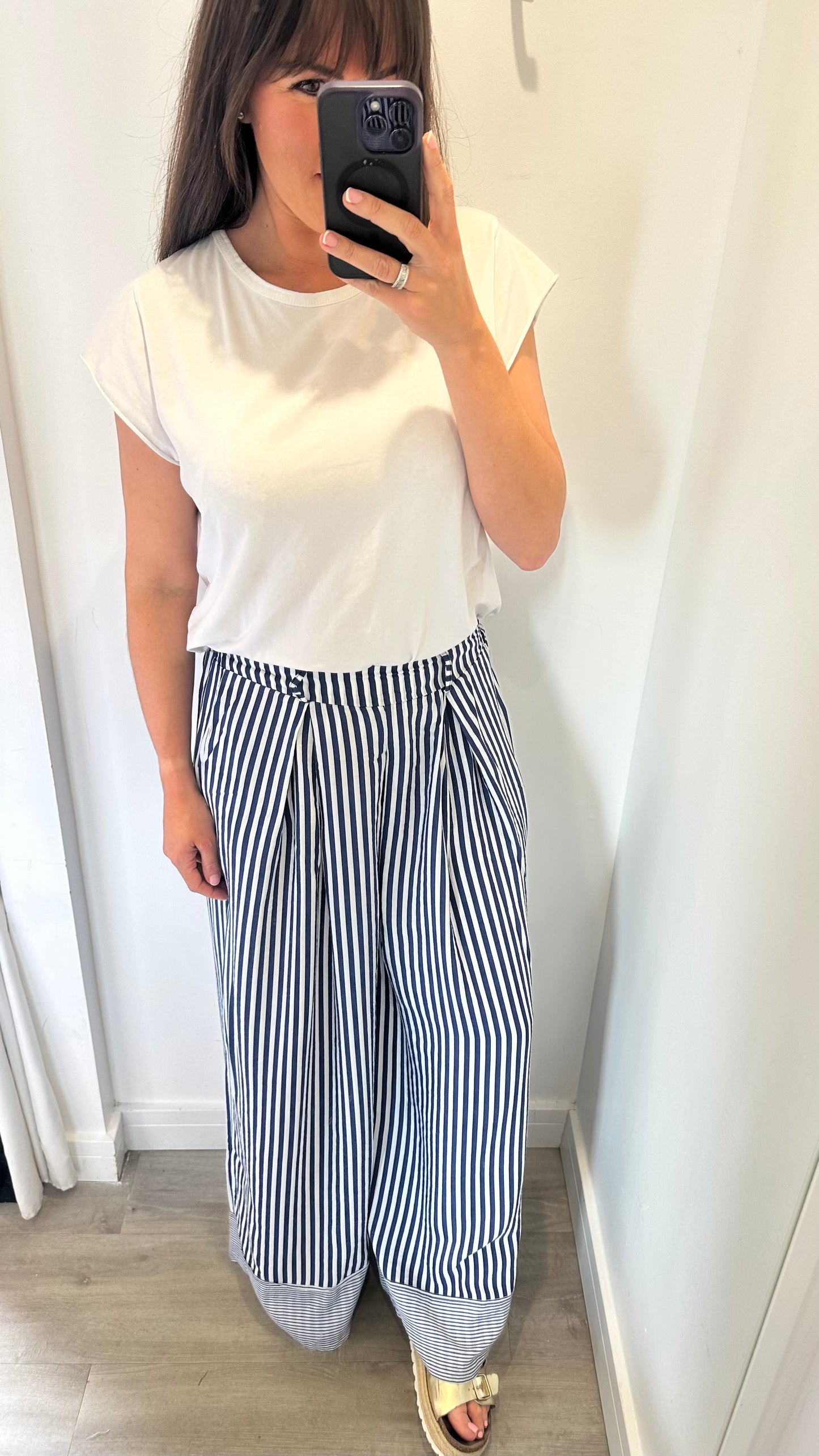 NAUTICAL STRIPE WIDE LEG TROUSERS