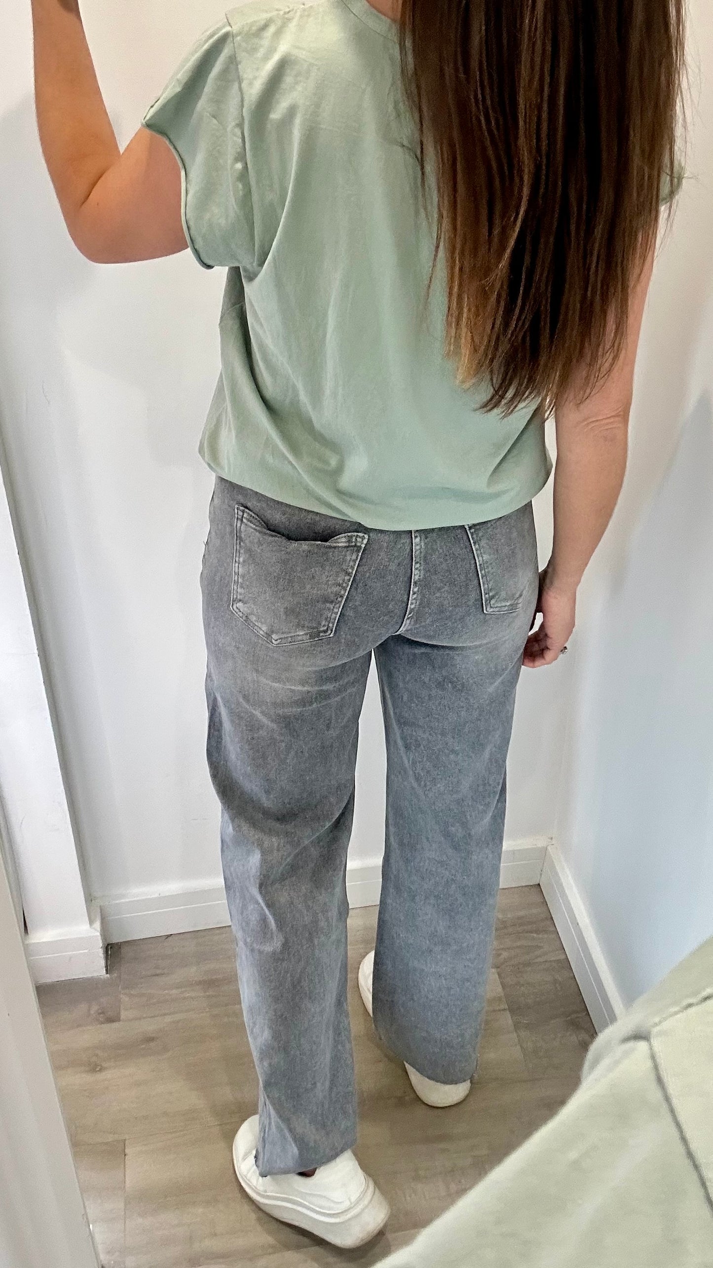 SAGE GREEN CAP SLEEVE TEE