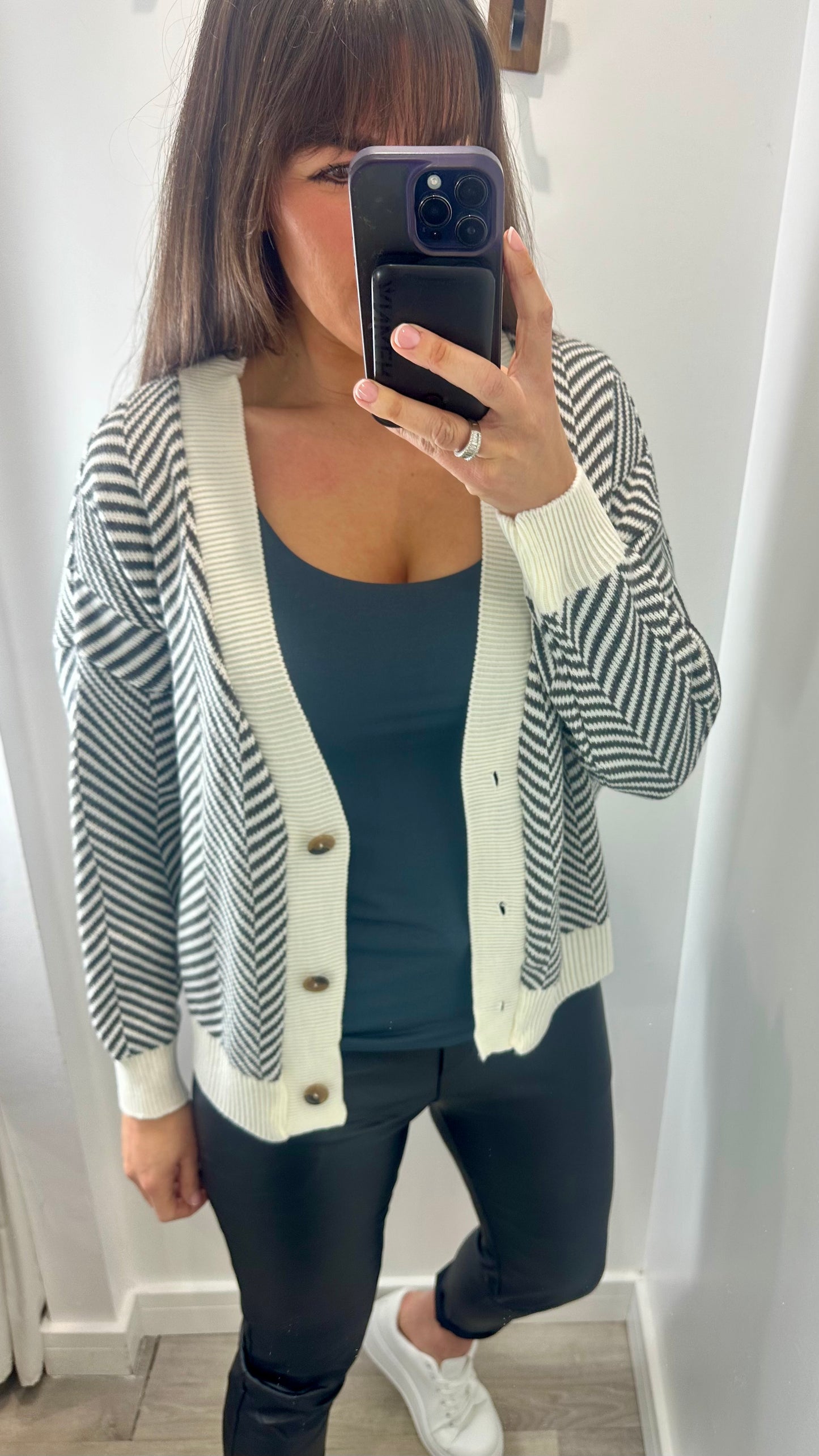 CHARCOAL CAMI VEST TOP