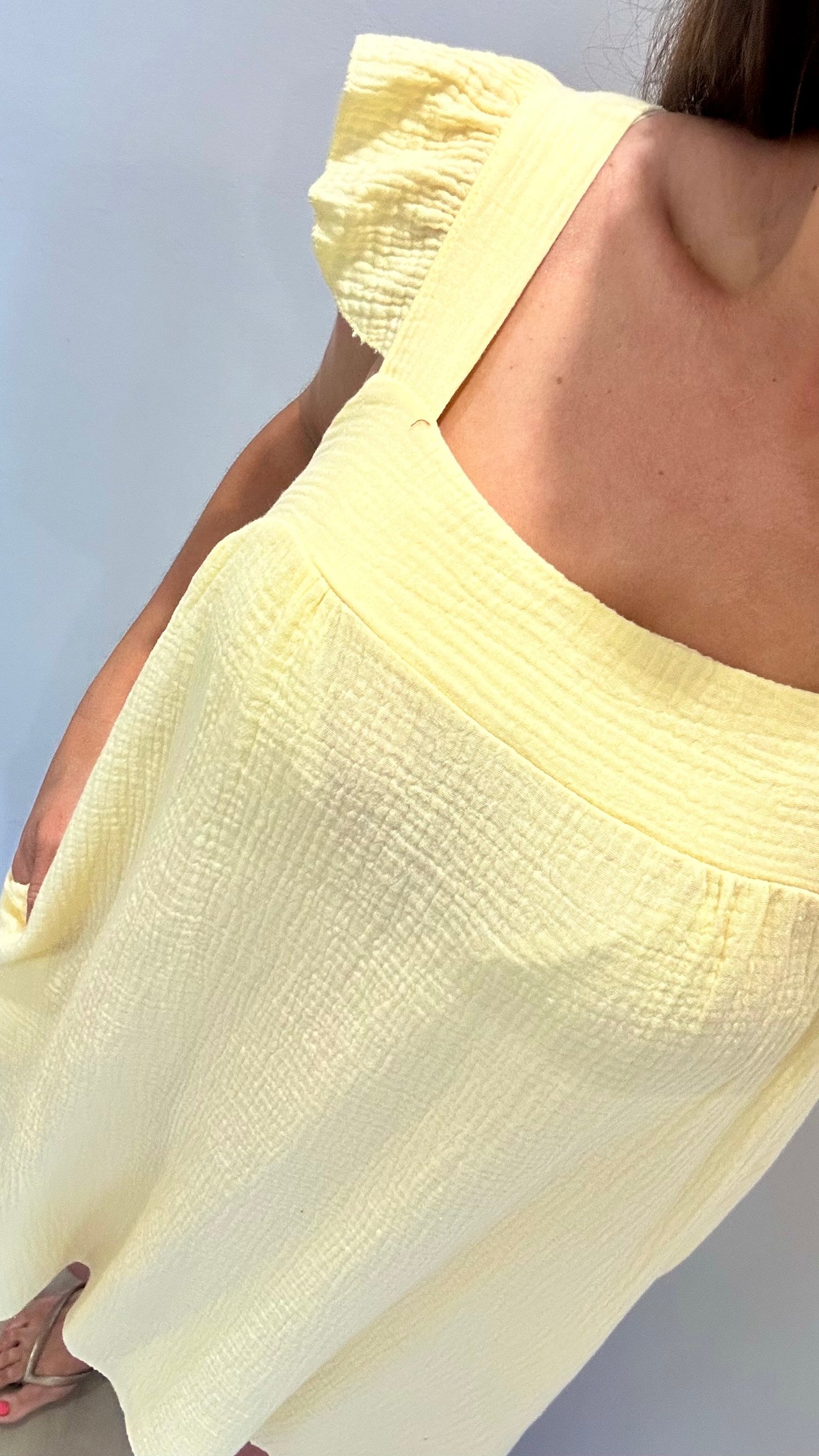LEMON BABYDOLL MINI DRESS