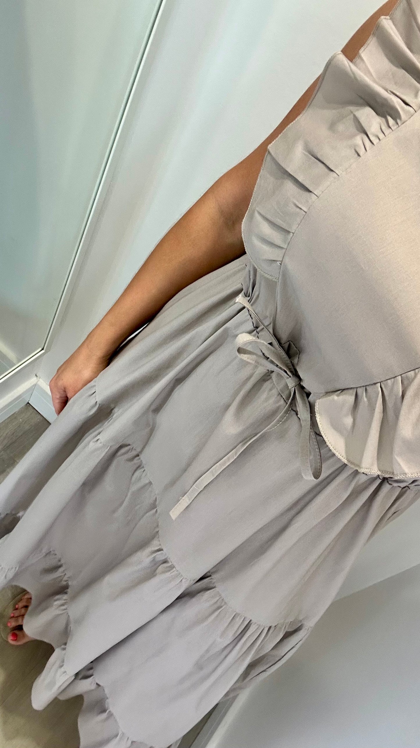 MOCHA JET TIERED COTTON MAXI DRESS