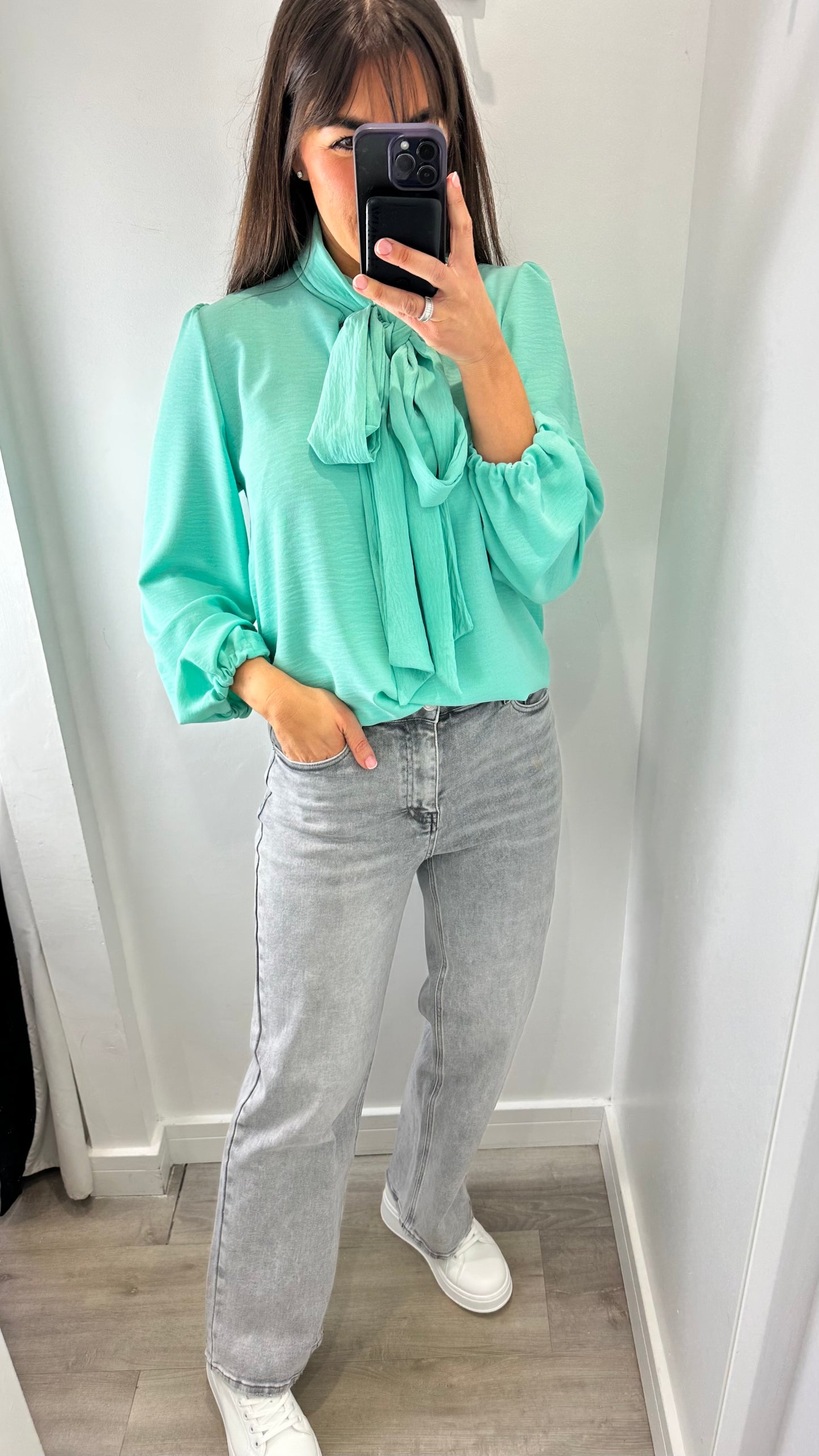 GREY WASHED DAD FIT JEANS