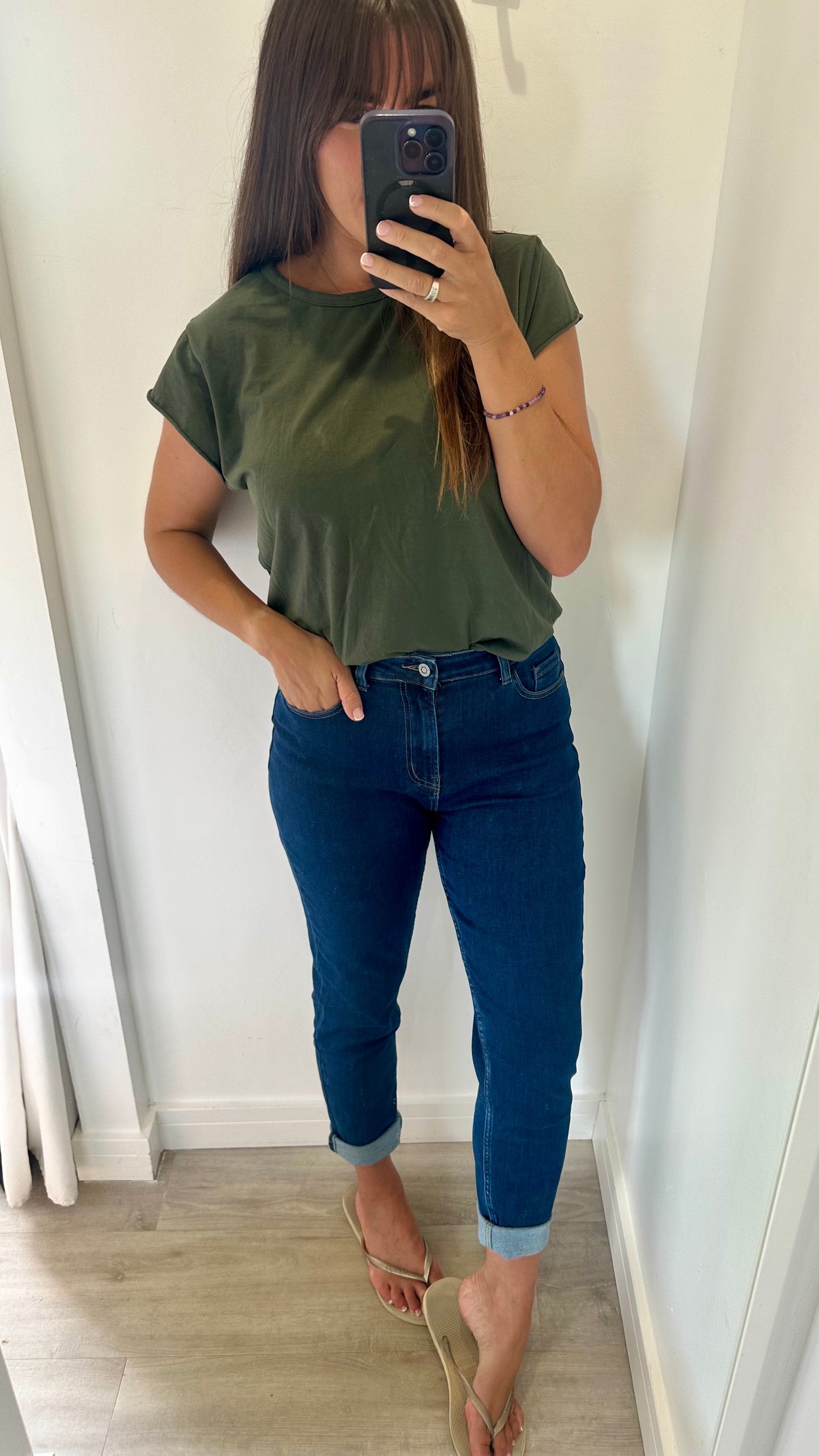 DARK DENIM MOM STYLE JEANS