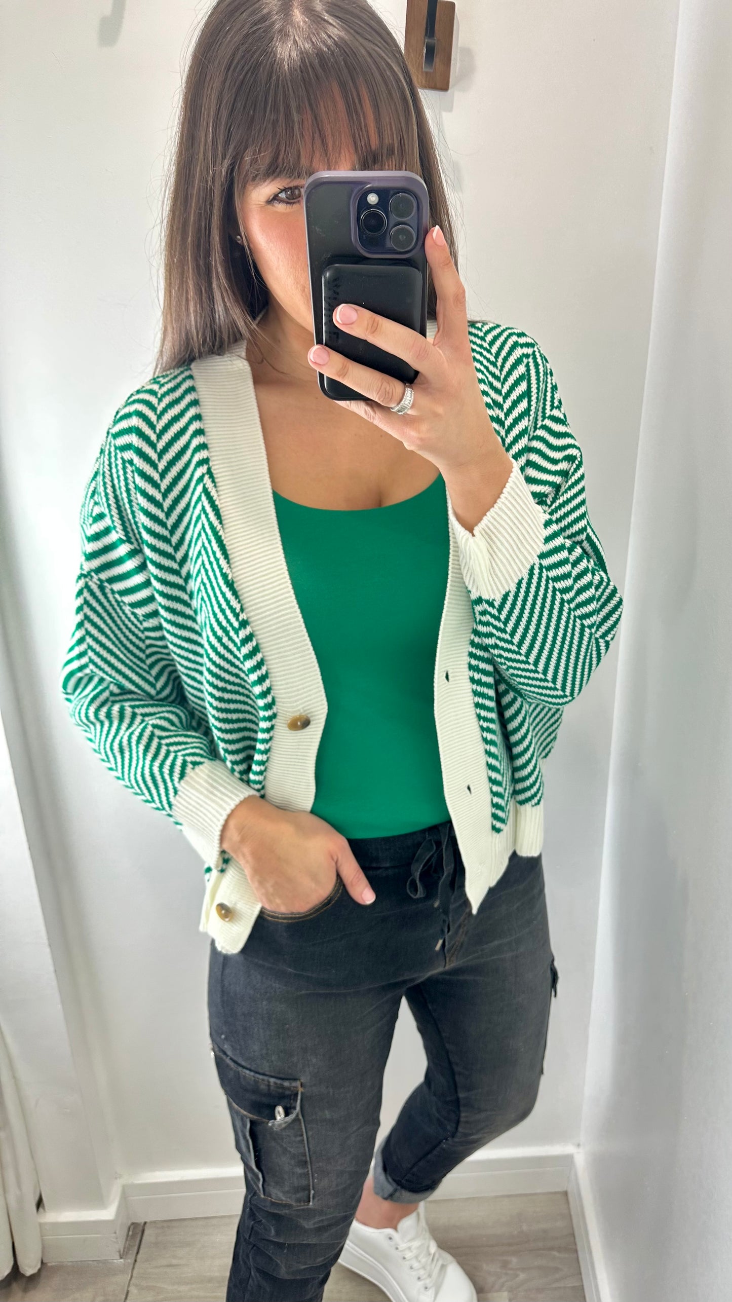 GREEN CAMI VEST TOP