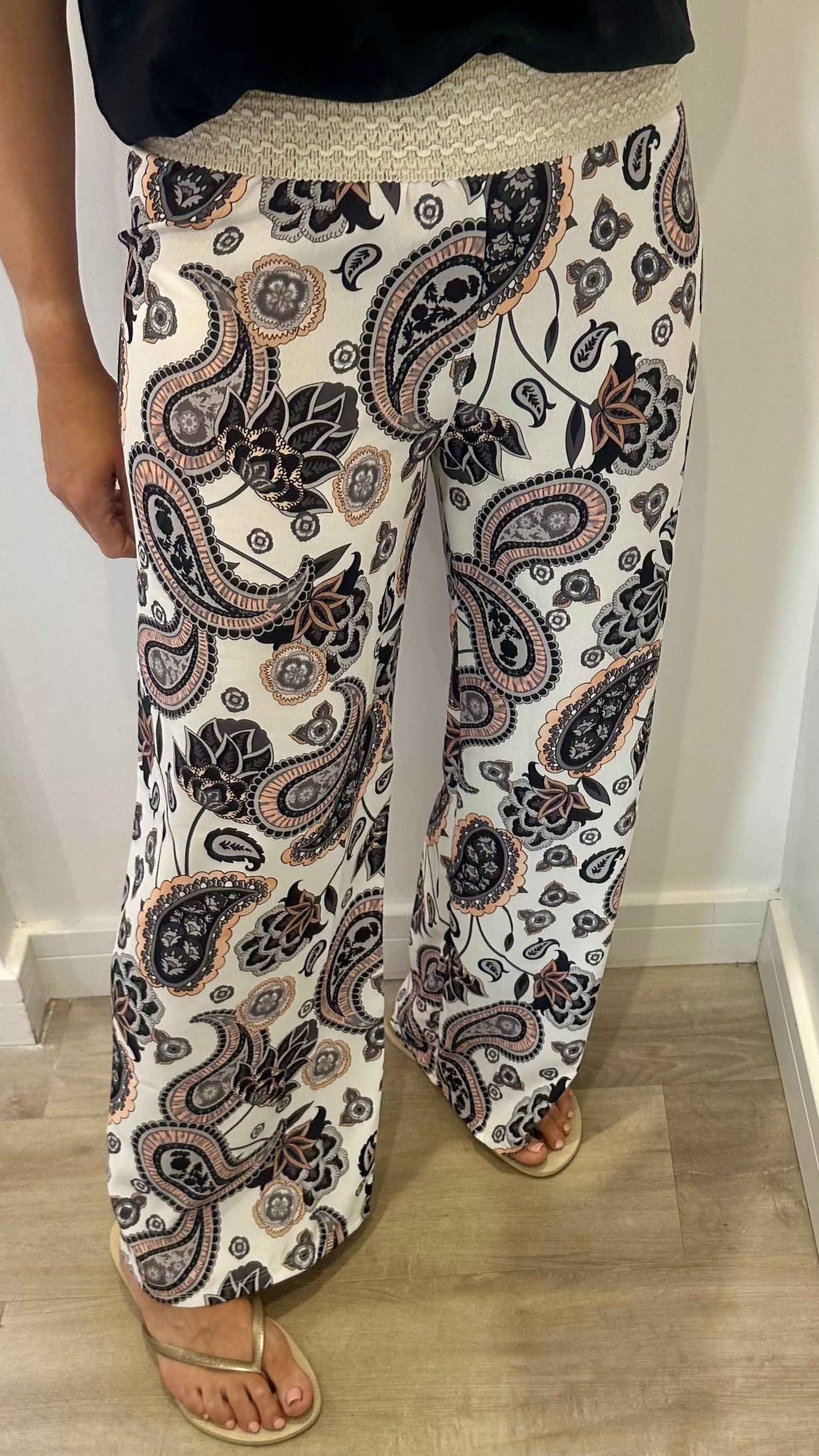 BLACK PAISLEY TROUSERS