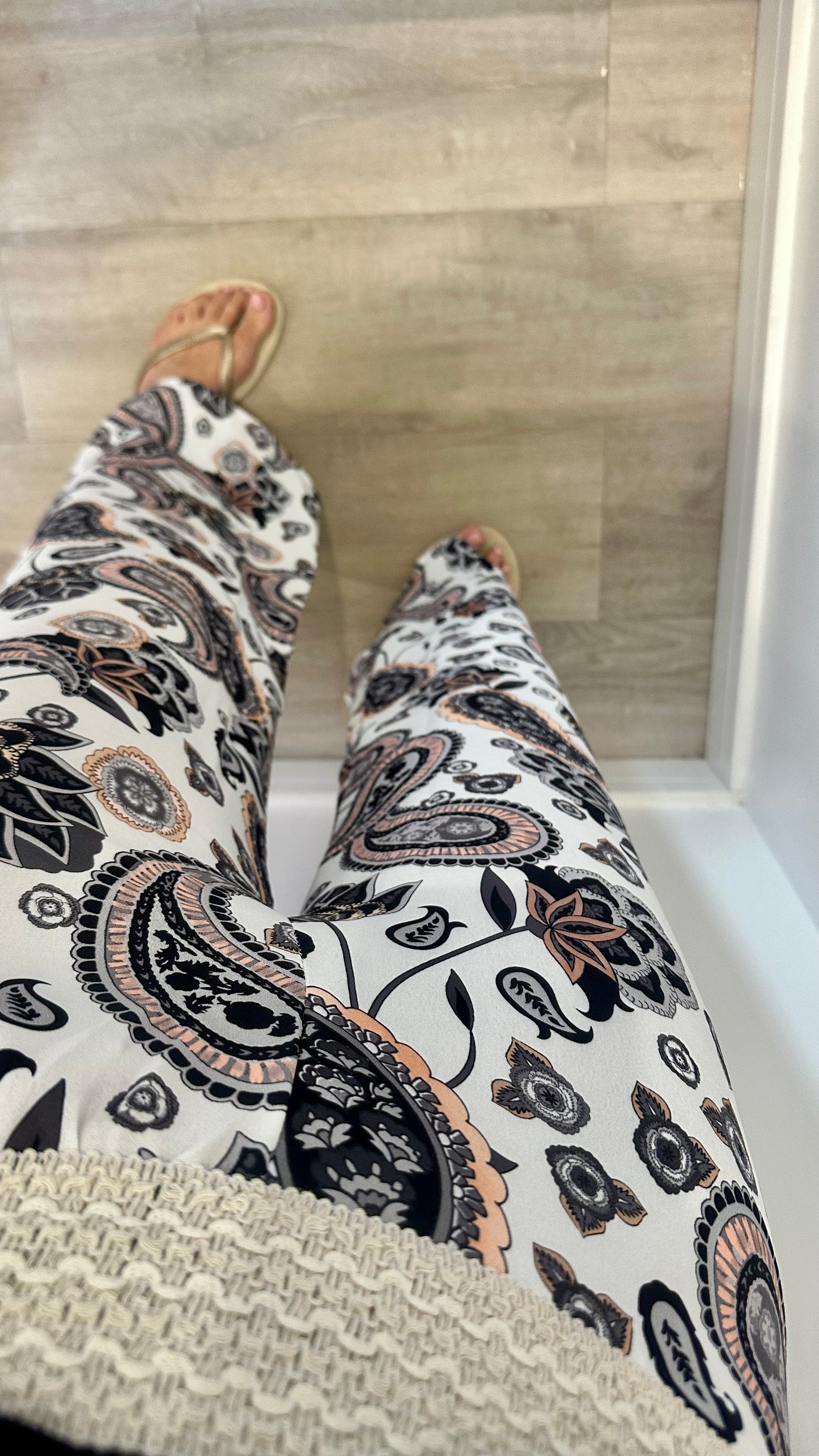 BLACK PAISLEY TROUSERS