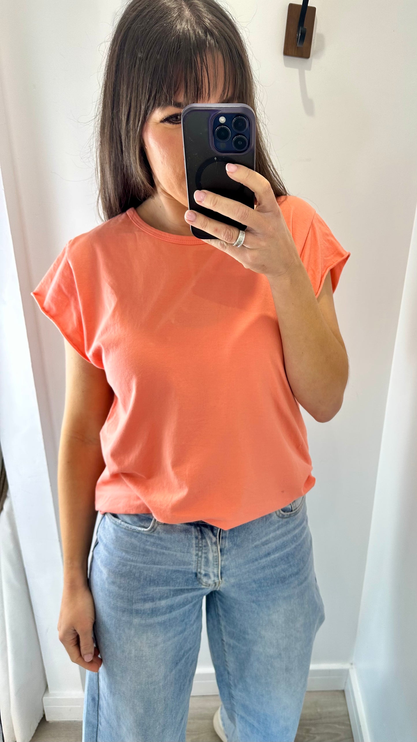 CORAL CAP SLEEVE TEE