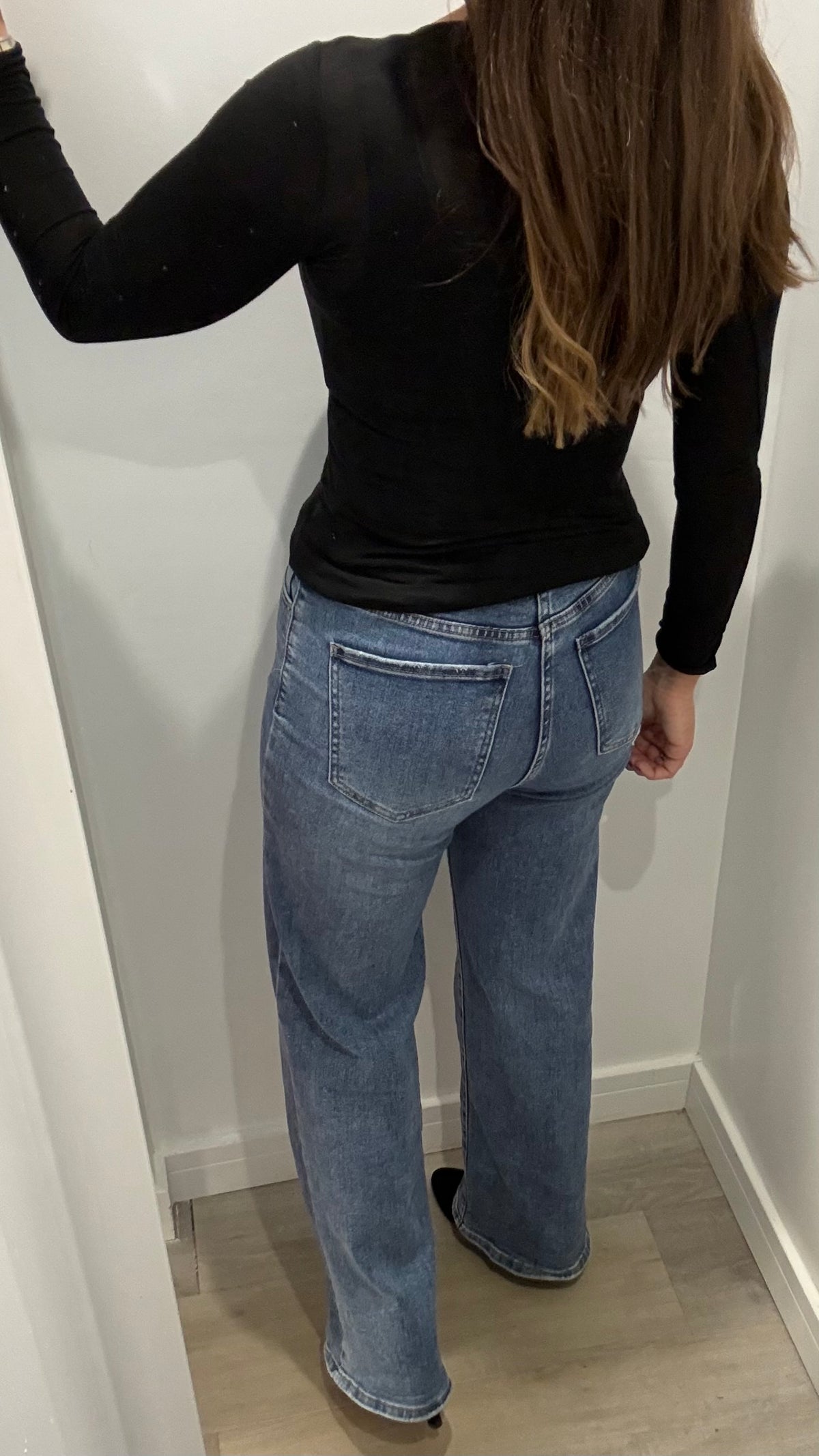 BLACK 10% CASHMERE MIX LONG SLEEVE TOP