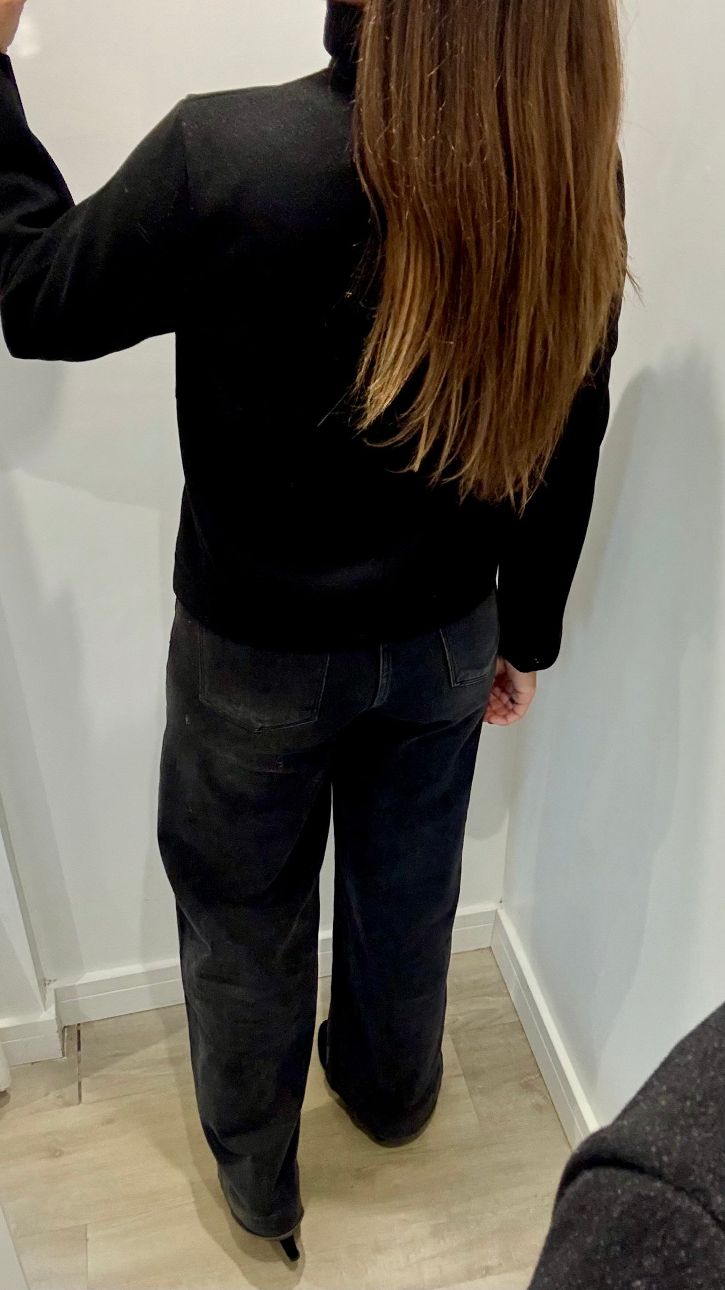 BLACK MILITARY STYLE JACKET WITH SILVER BUTTONS