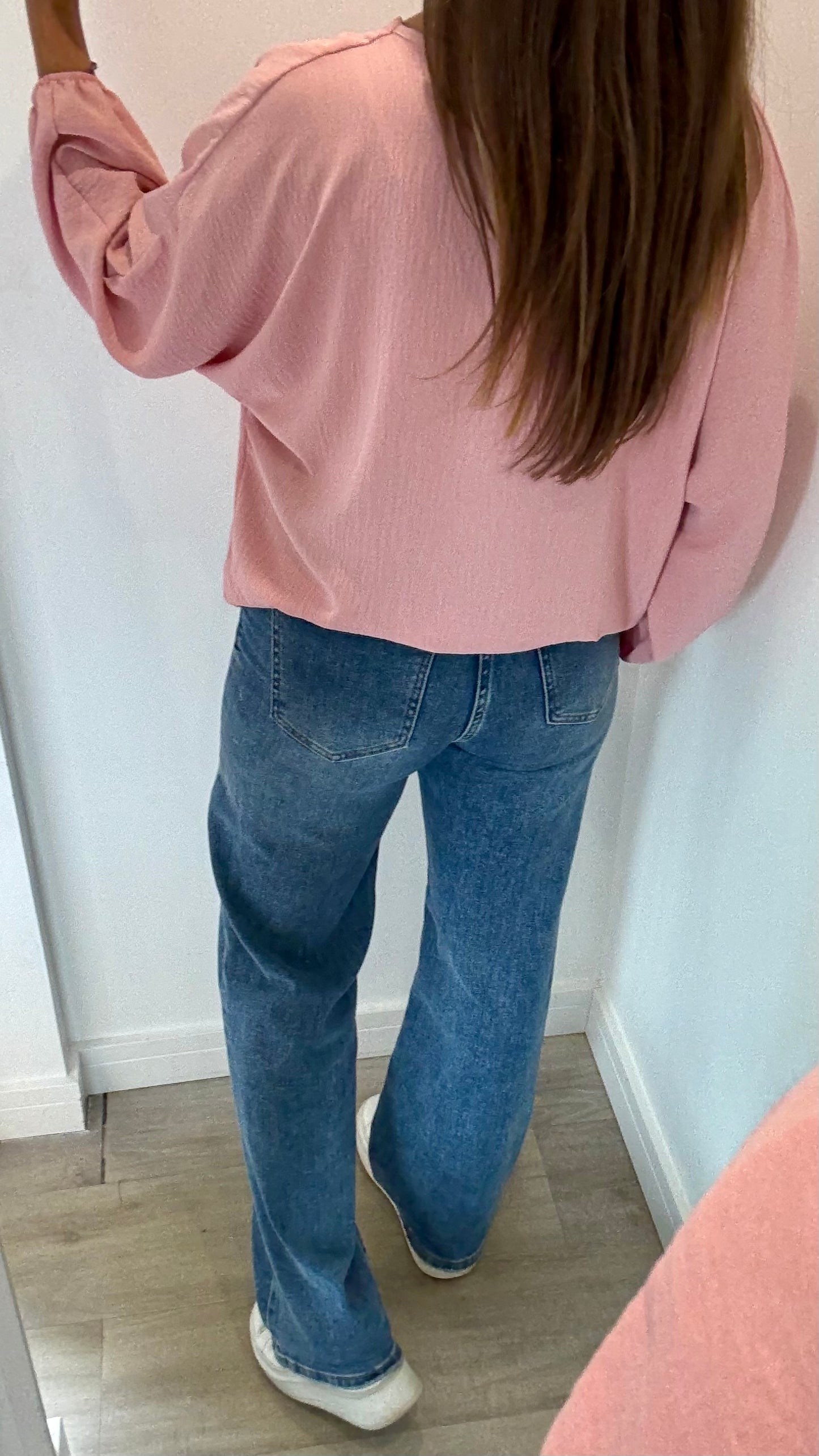 BLUSH PINK TIE FRONT TOP