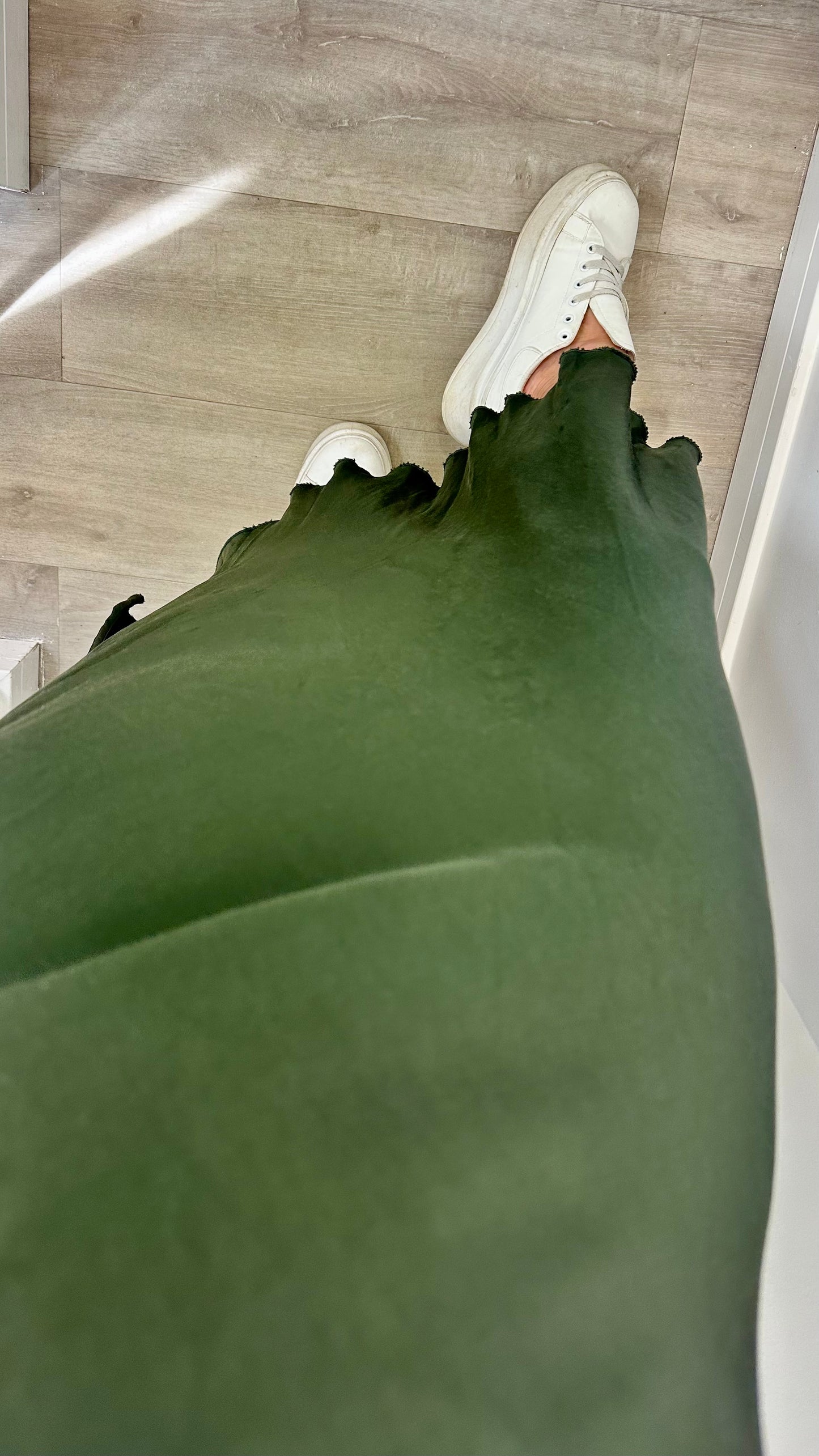 DARK GREEN SATIN SKIRT