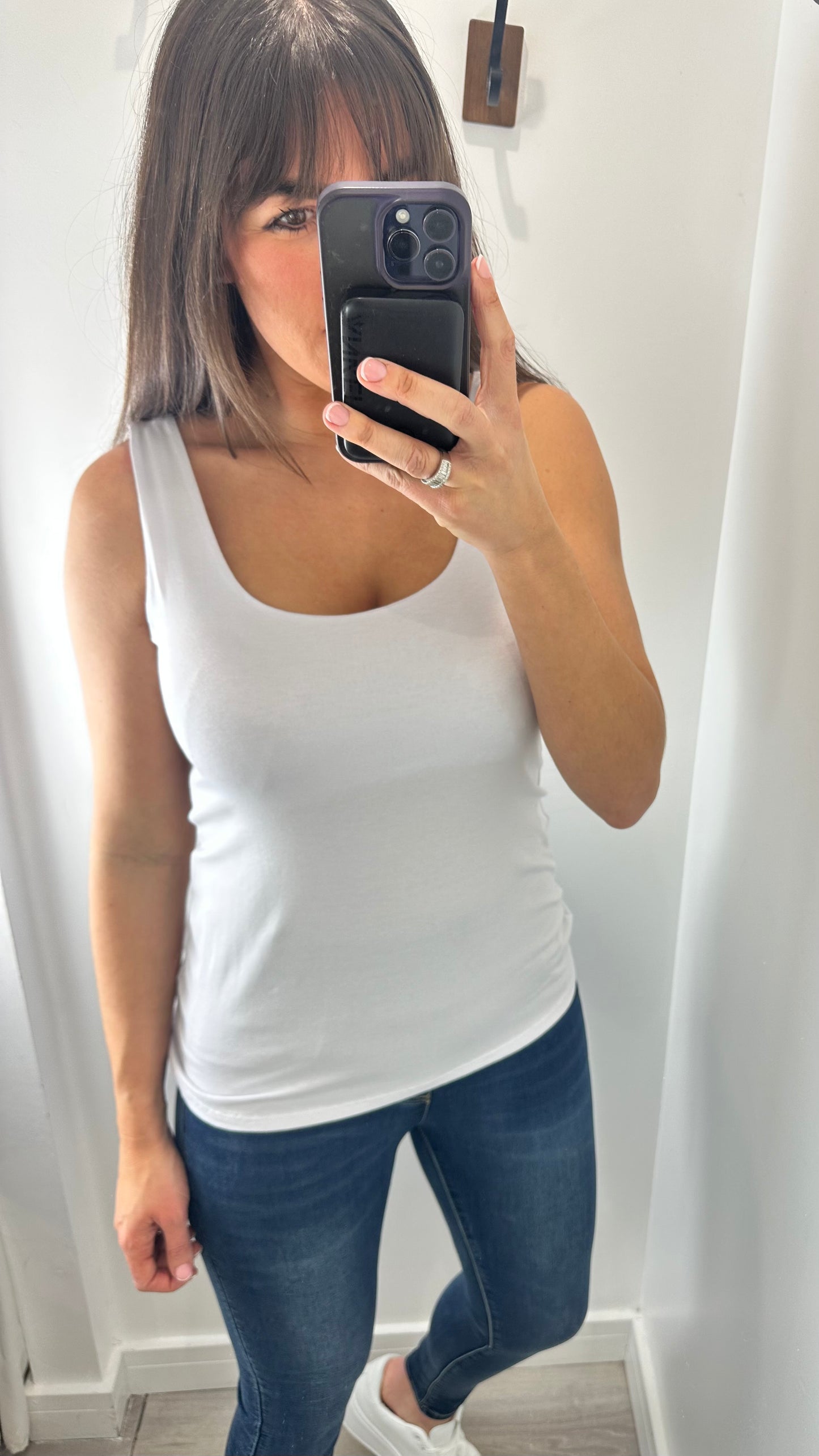 WHITE CAMI VEST TOP