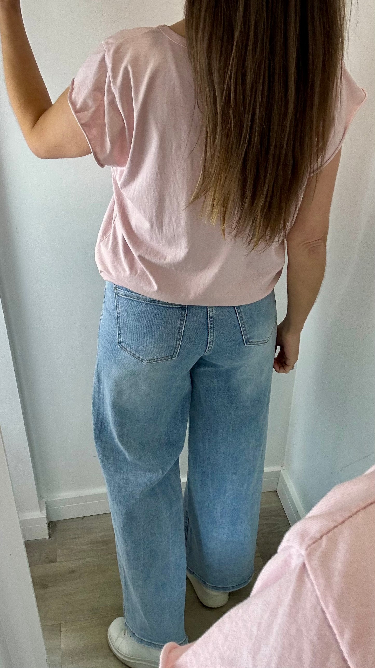 PALE PINK CAP SLEEVE TEE