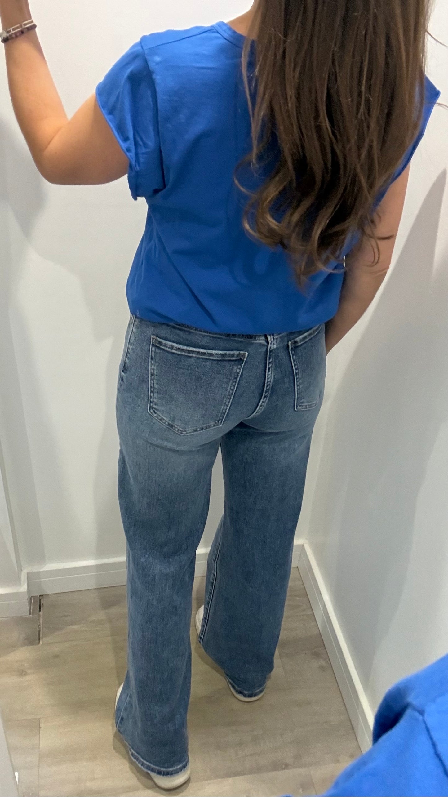 COBALT BLUE CAP SLEEVE TEE
