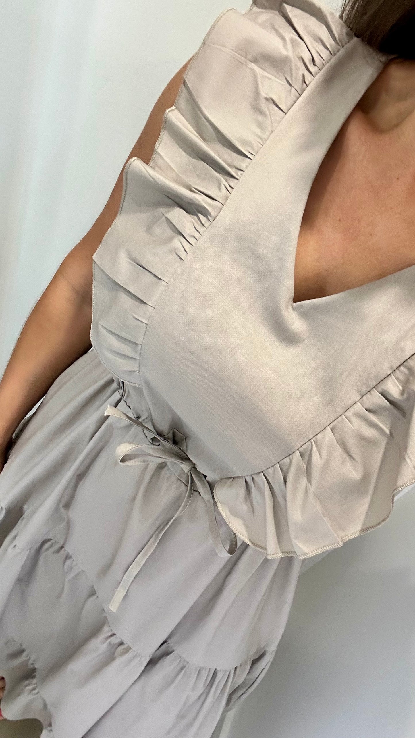 MOCHA JET TIERED COTTON MAXI DRESS