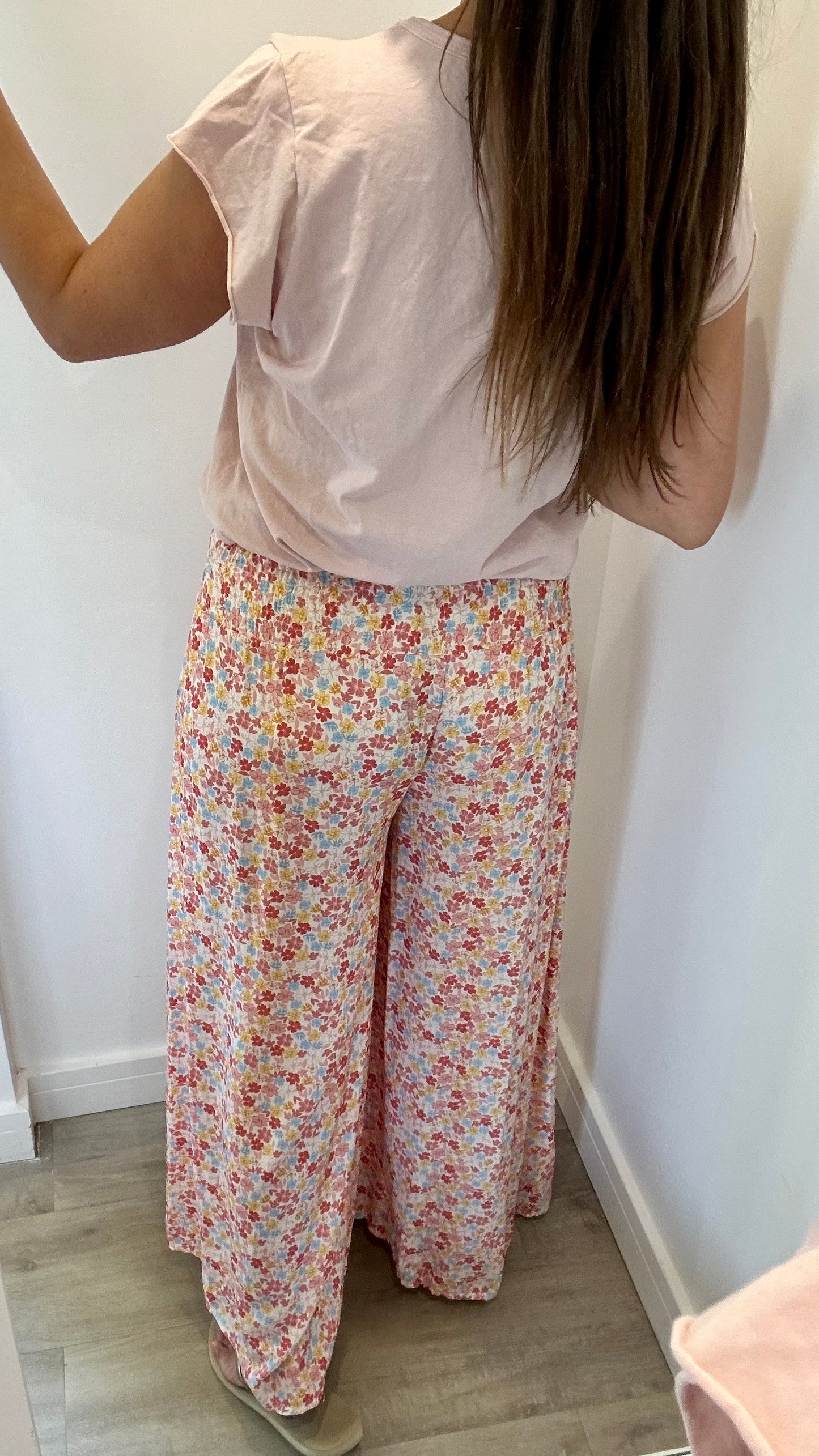 PINK AND CORAL PALAZZO TROUSERS