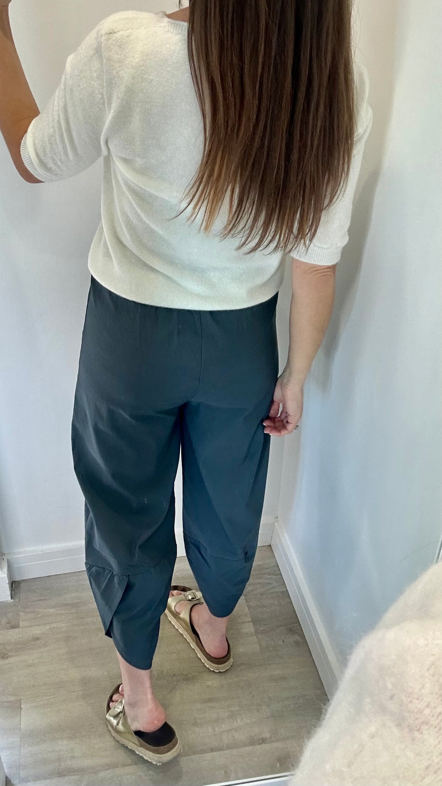 CHARCOAL CROPPED POCKET TROUSERS