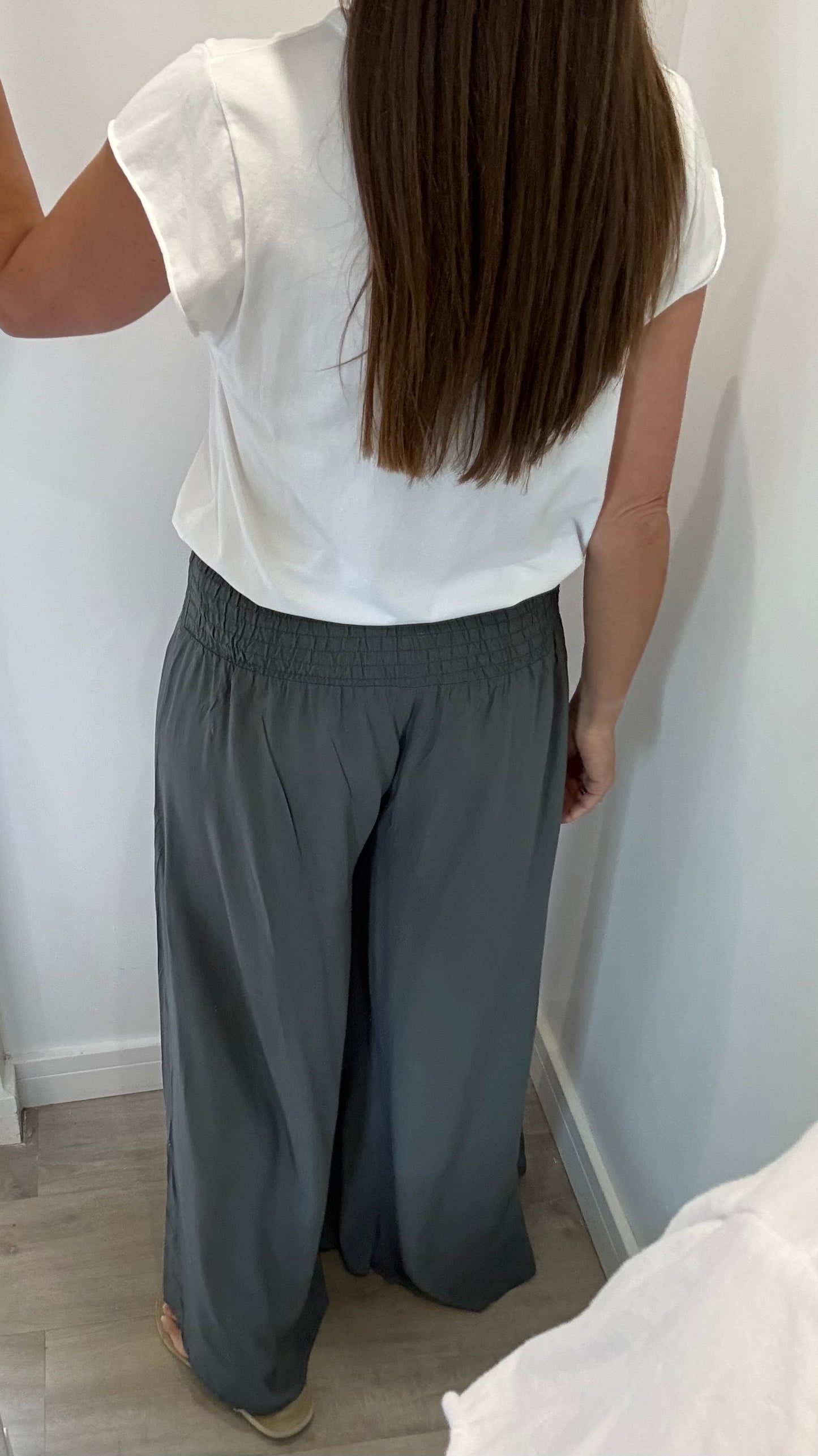 THE EVERYDAY FLOATY WIDE LEG TROUSERS - CHARCOAL
