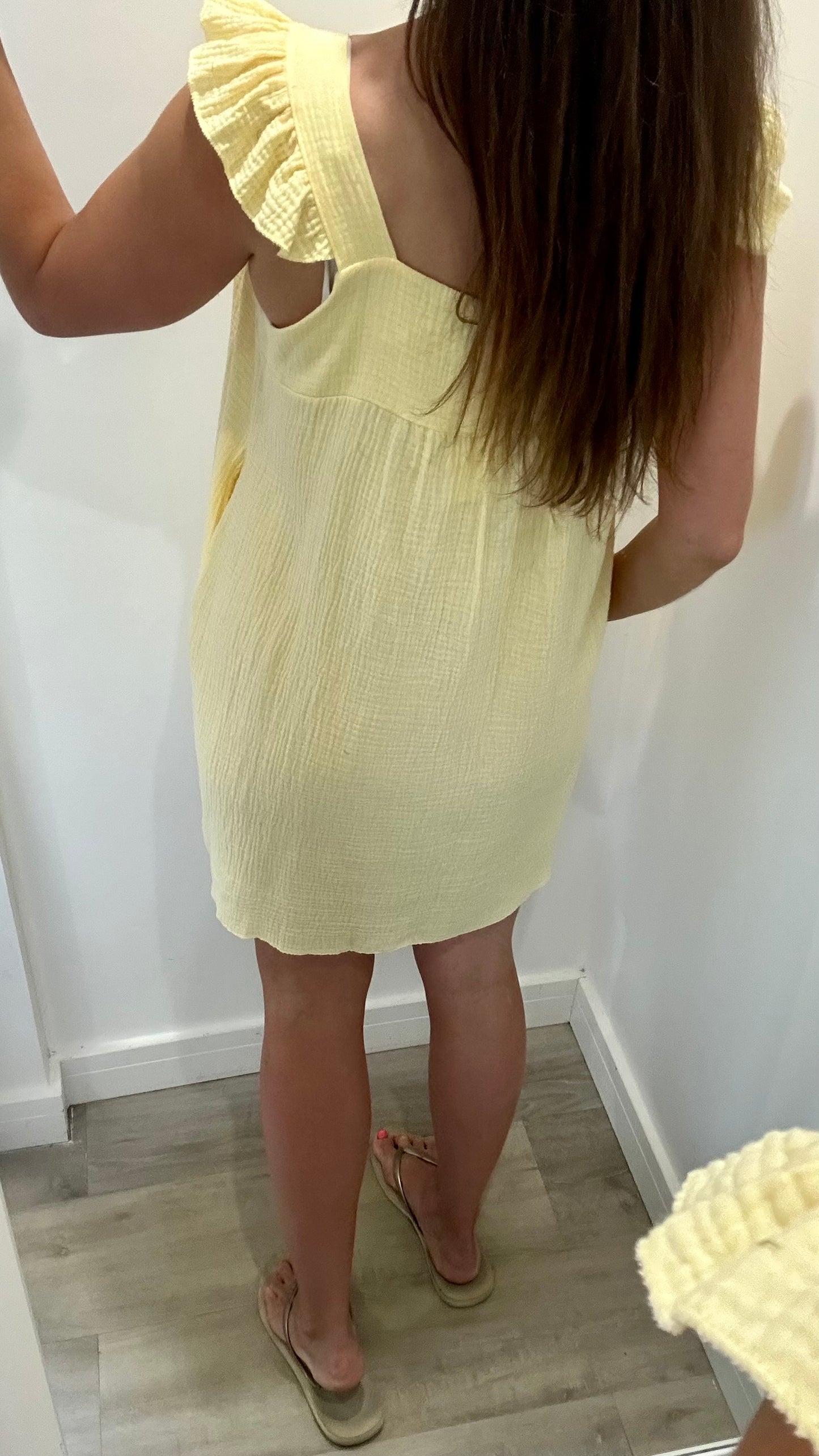 LEMON BABYDOLL MINI DRESS