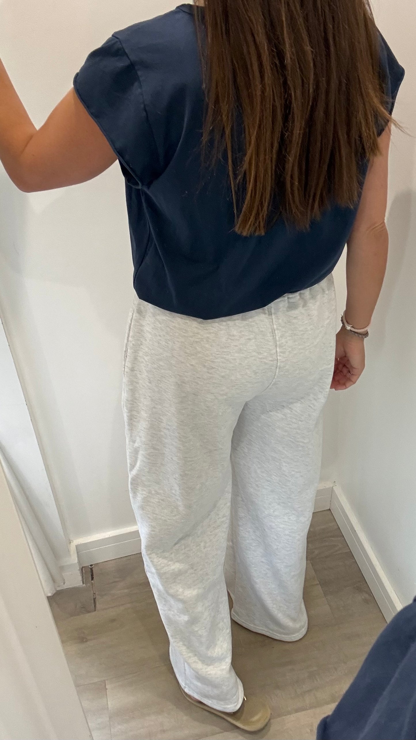 GREY SOHO WIDE LEG JOGGERS