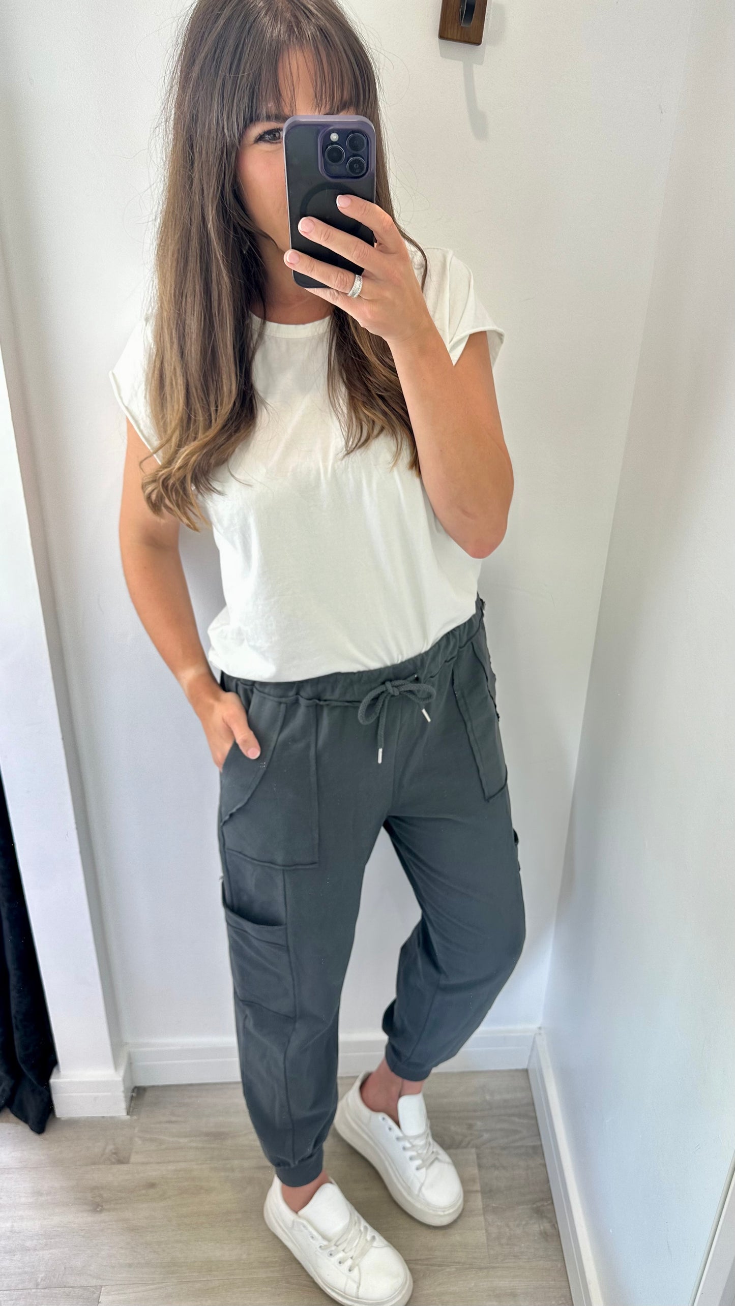 CHARCOAL POCKET SWEAT PANTS
