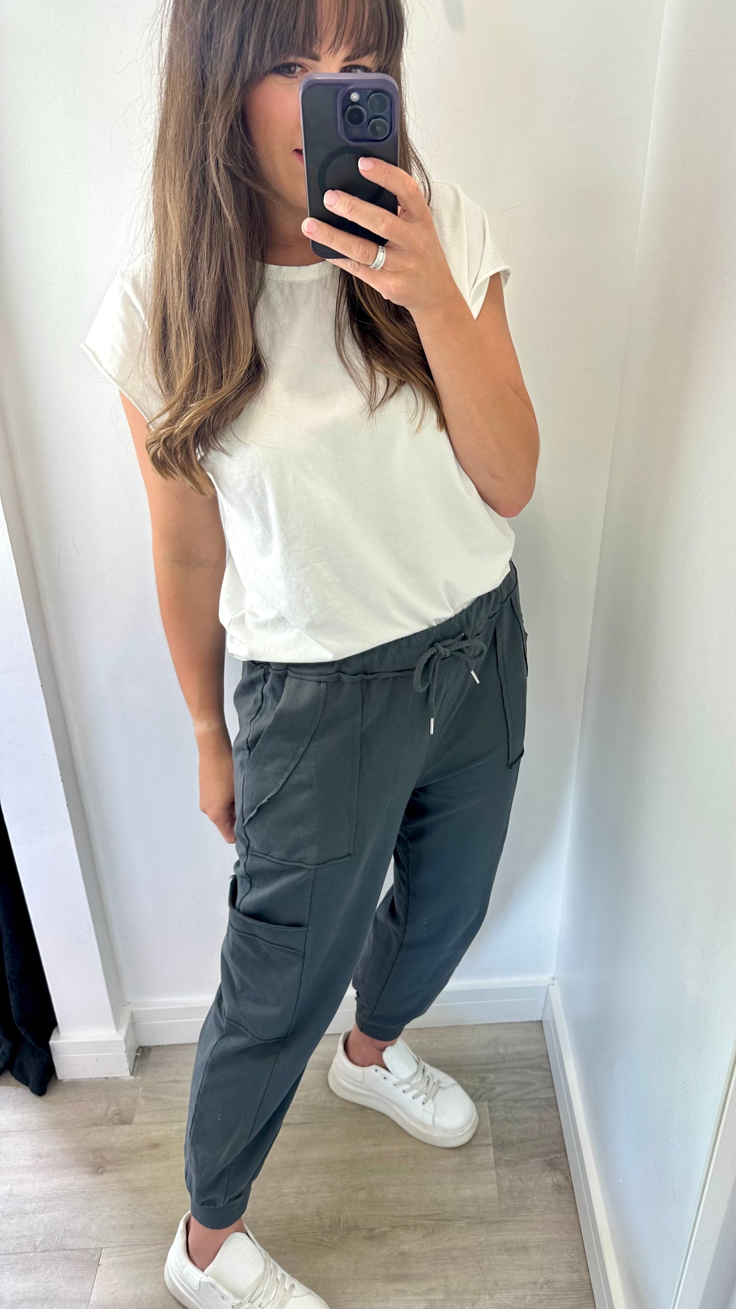CHARCOAL POCKET SWEAT PANTS