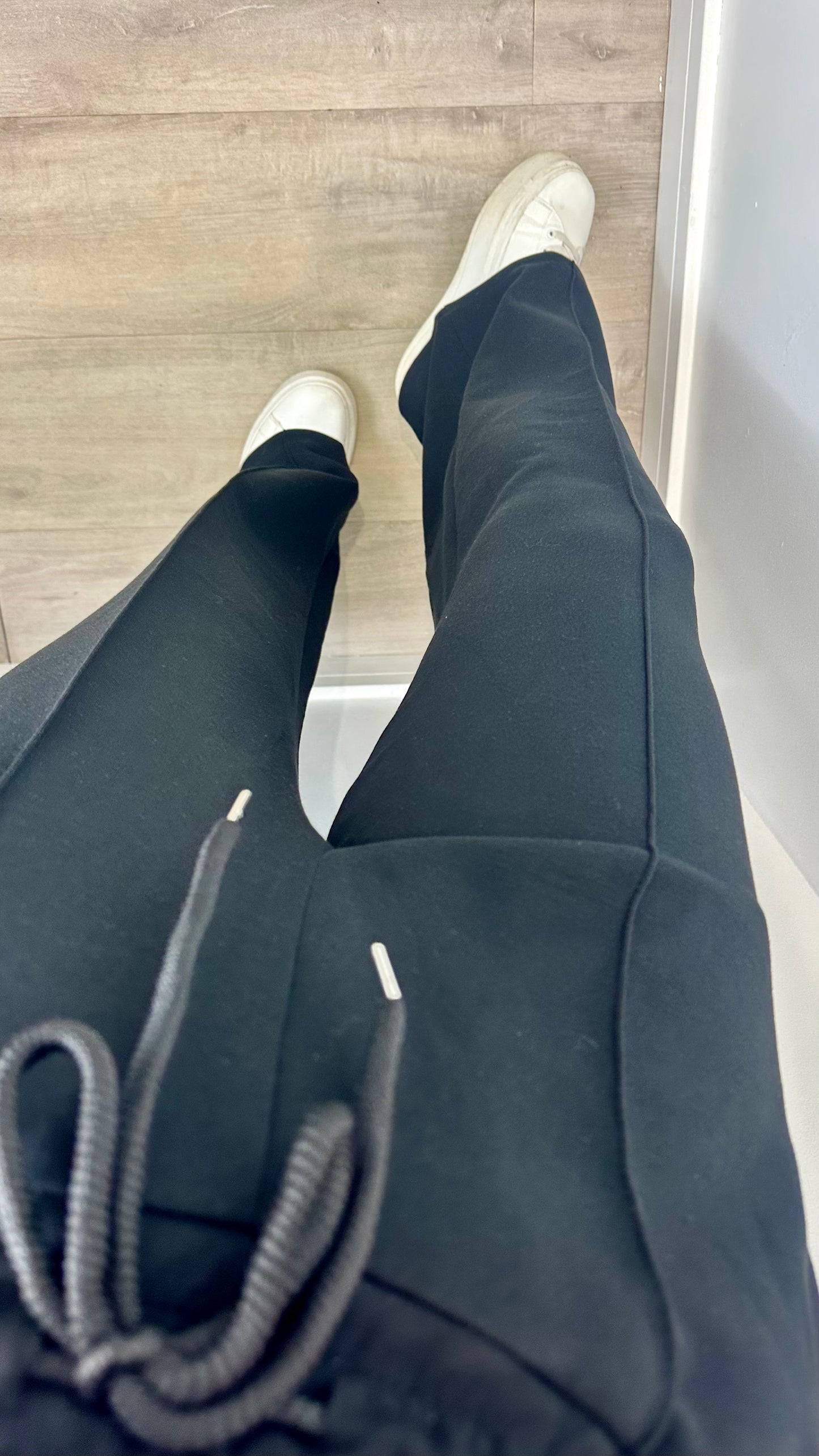 BLACK STRAIGHT LEG TROUSERS