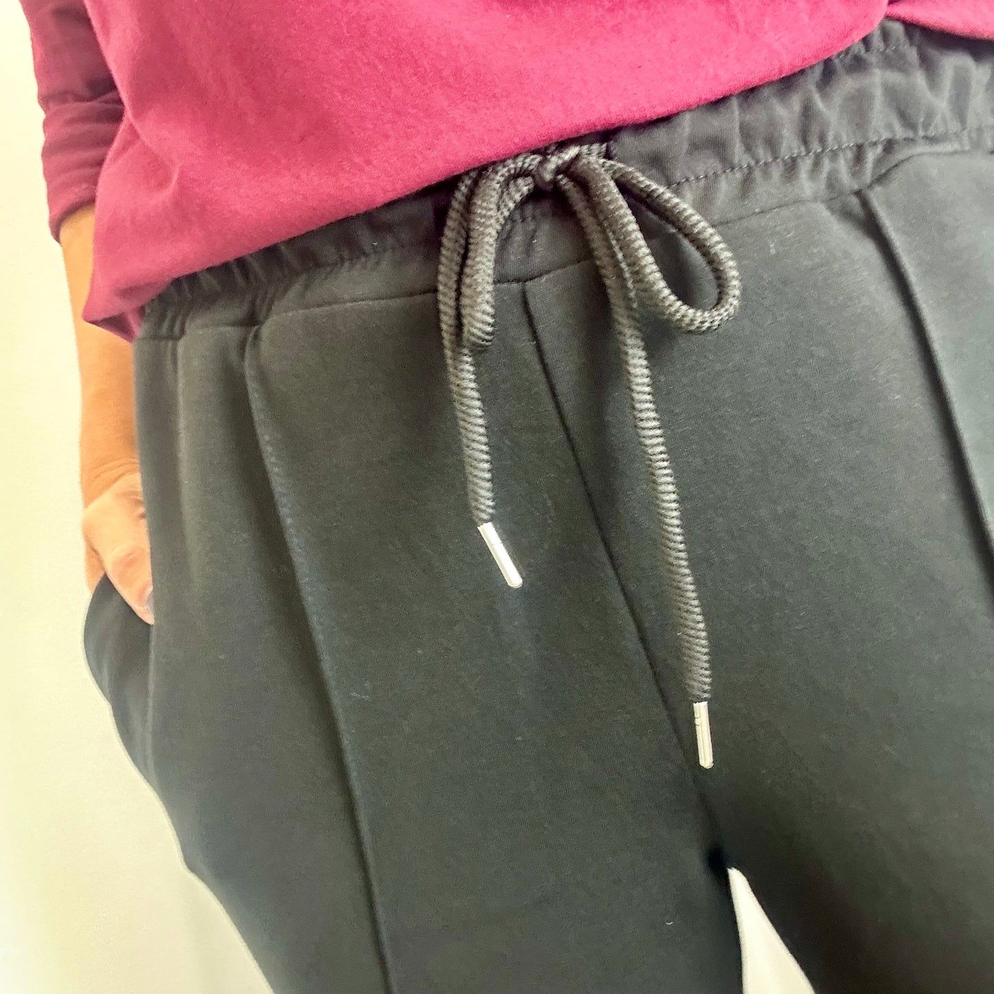 BLACK STRAIGHT LEG TROUSERS