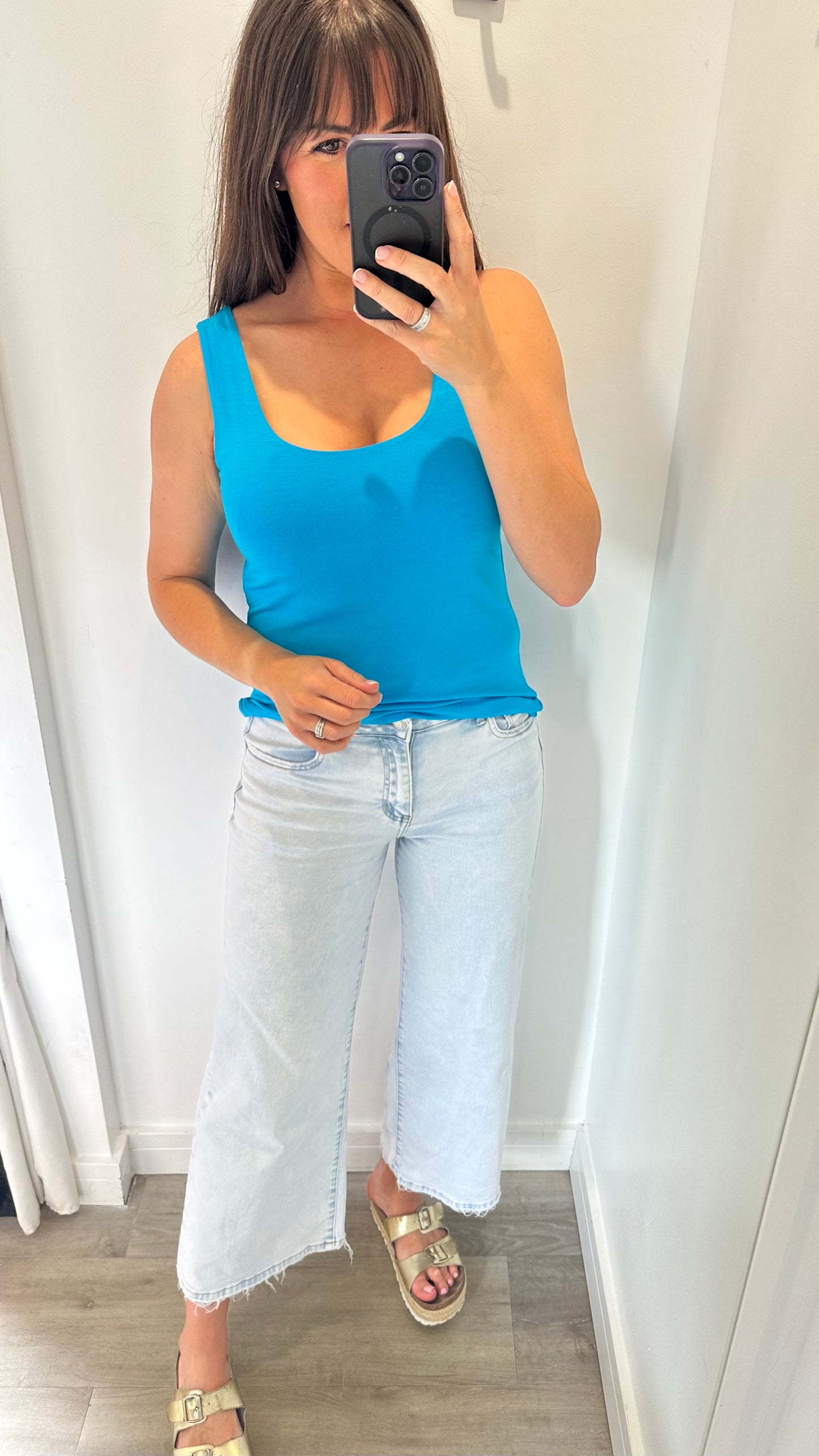 BRIGHT BLUE CAMI VEST TOP