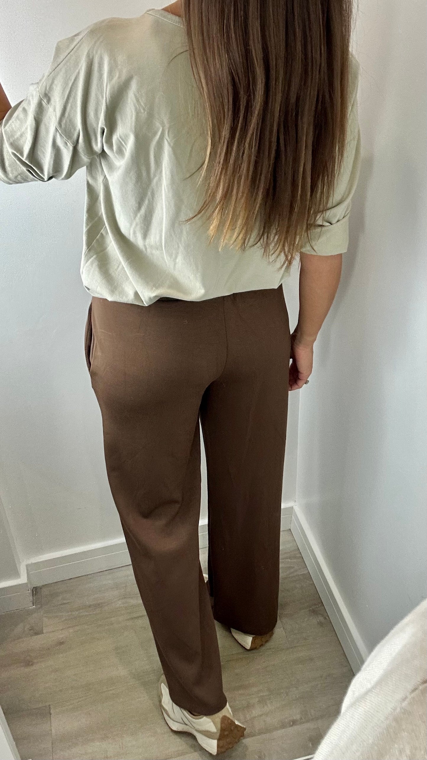 SAND ROLL SLEEVE SWEAT TOP