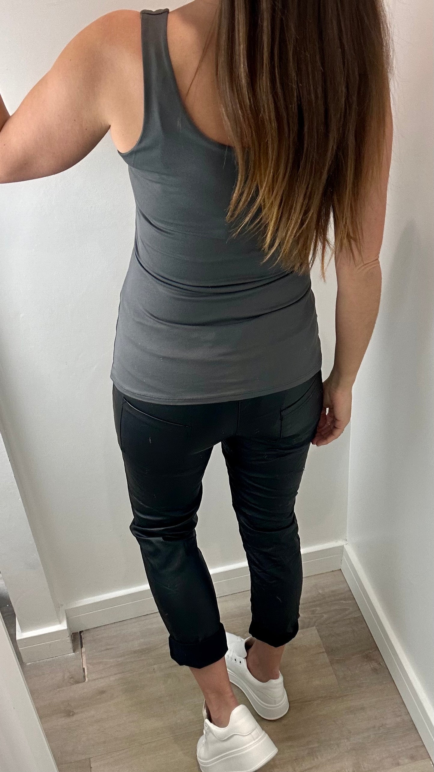 CHARCOAL CAMI VEST TOP
