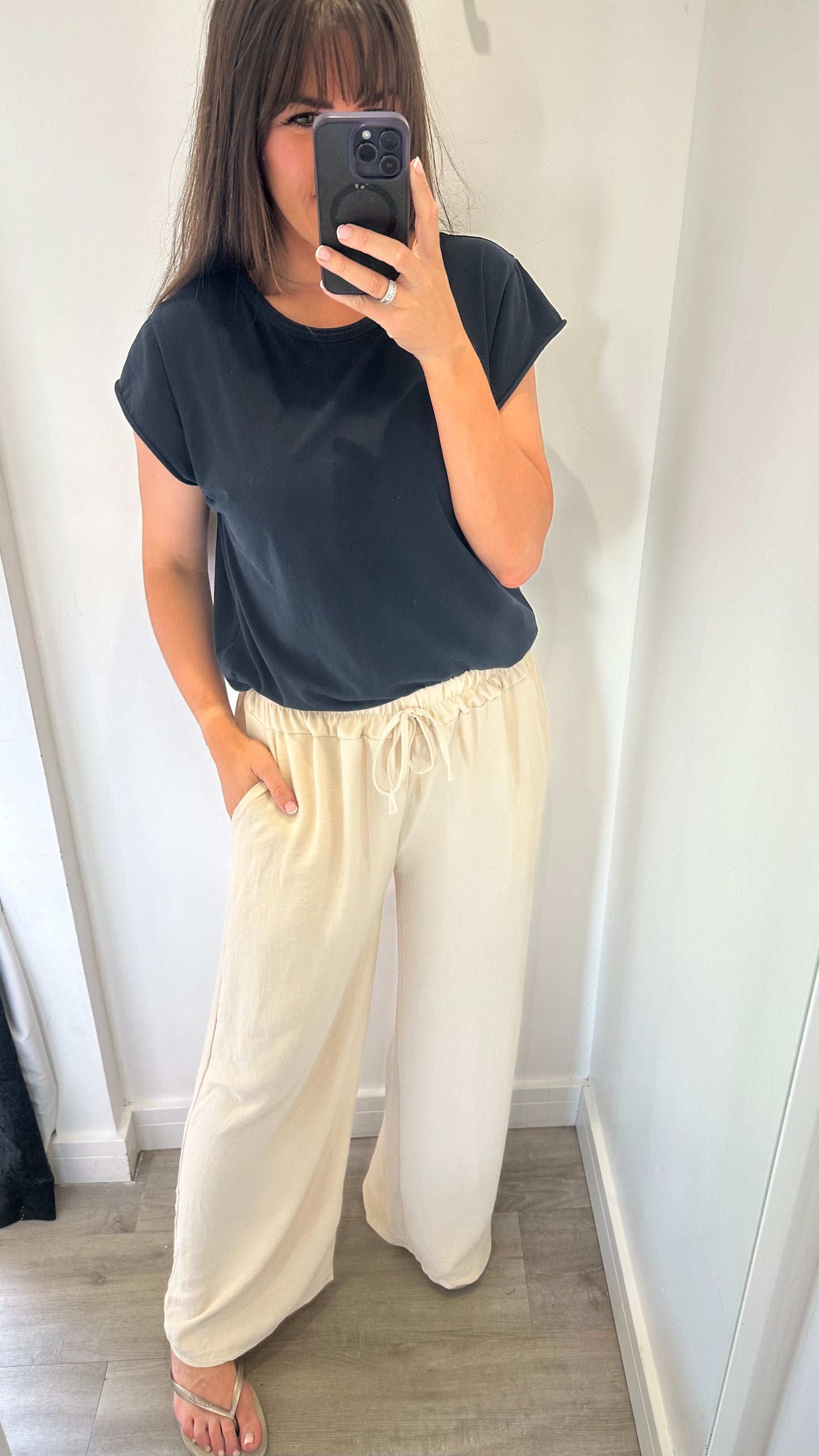 SAND DRAWSTRING TROUSERS