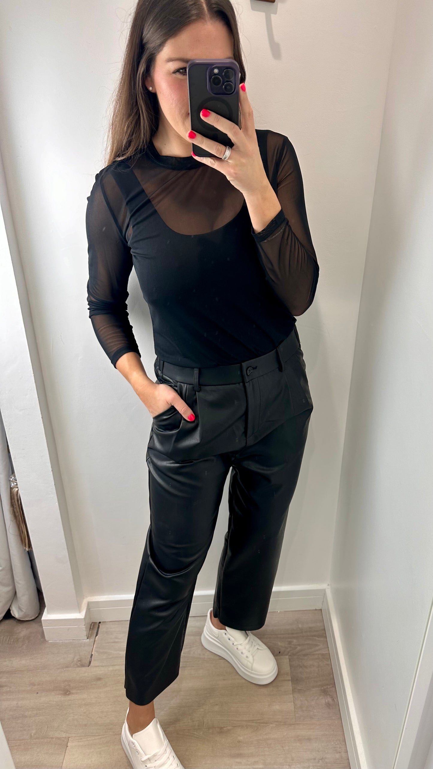BLACK SHEER TOP