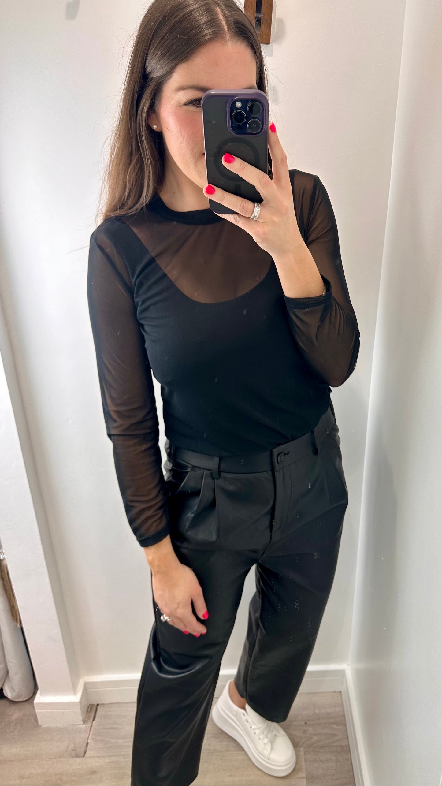 BLACK SHEER TOP