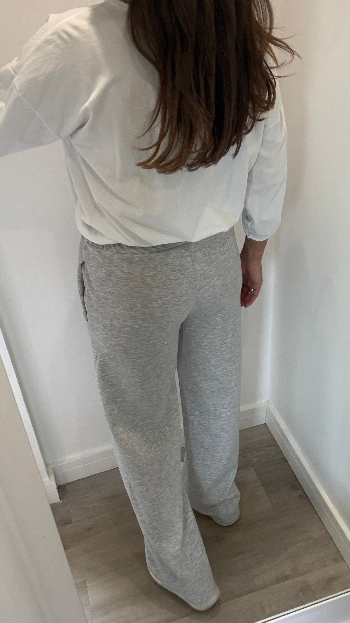 MARL GREY STRAIGHT LEG TROUSERS