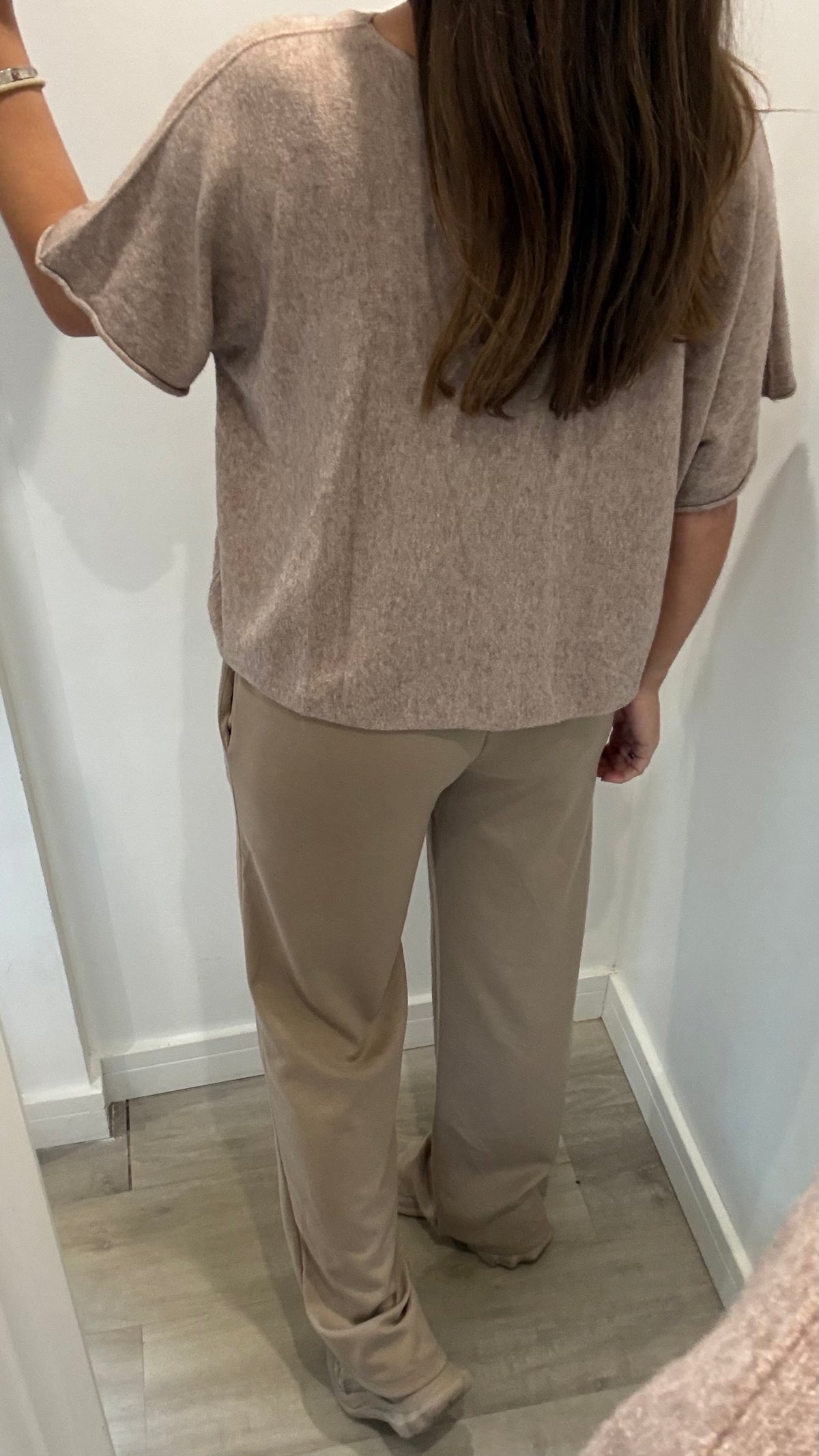 OATMEAL CREW NECK SHORT SLEEVE KNIT