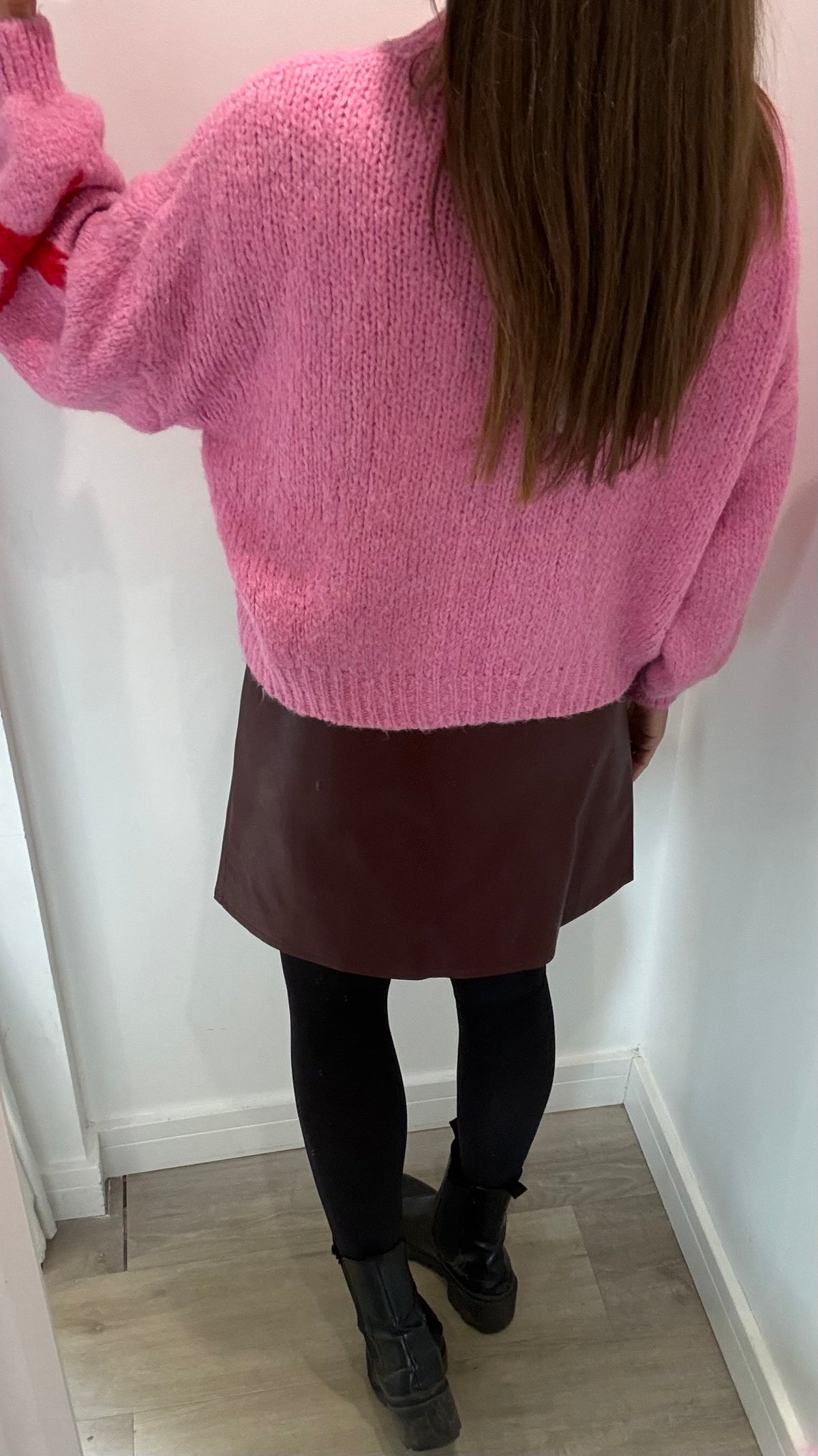 PINK & RED STAR KNIT JUMPER
