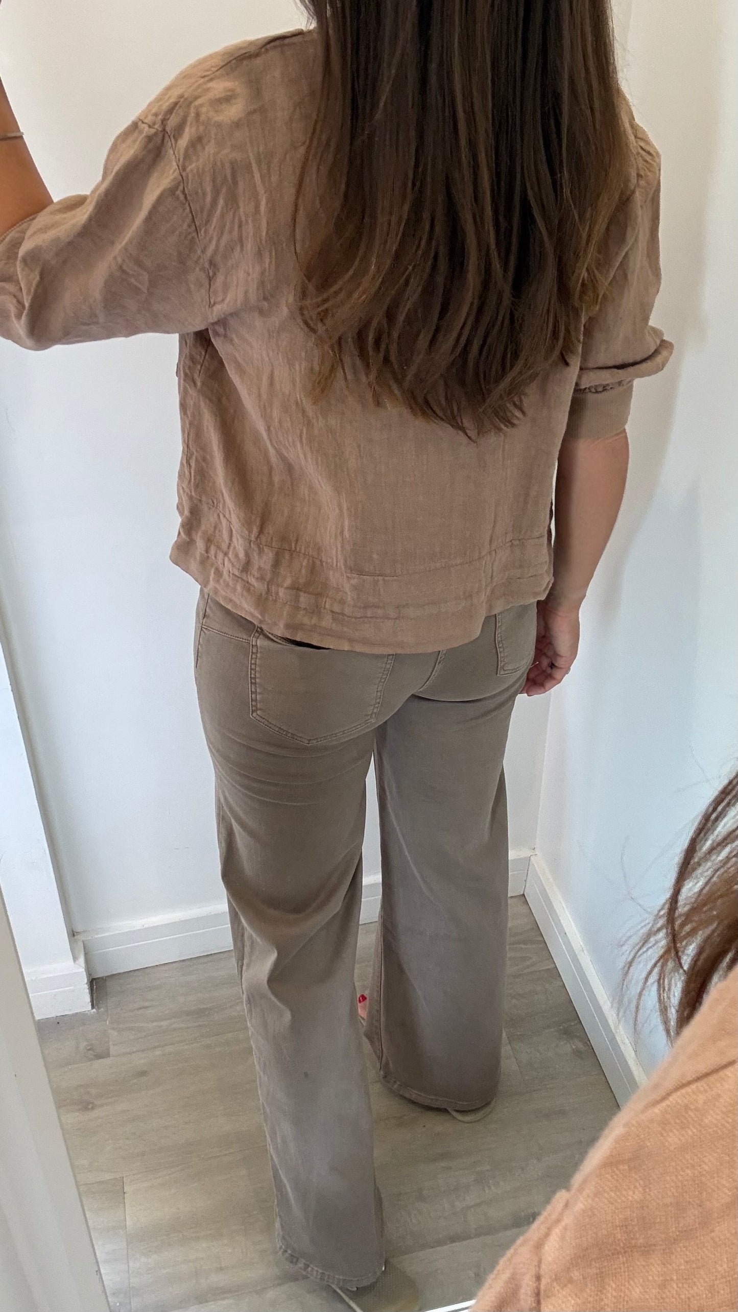 SAND LINEN BOMBER JACKET